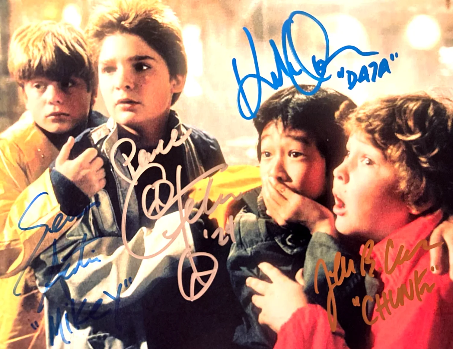 Sean Astin, Corey Feldman — THE GOONIES Cast Signed 8x10" Authentic Original Autographs GENUINE w/COA, image 3