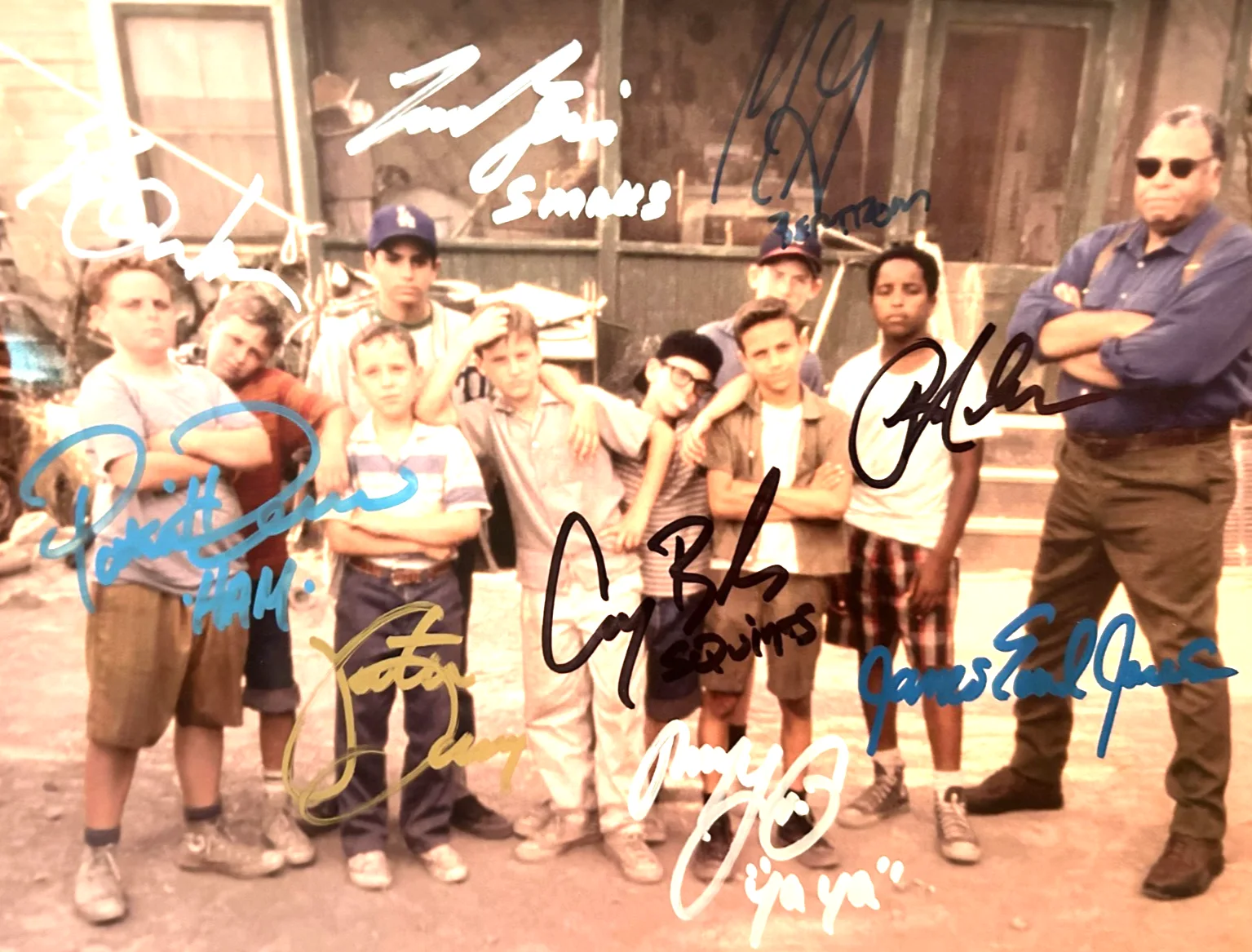 James Earl Jones — THE SANDLOT Cast Signed x8 with James Earl Jones 8x10" Original Autographs w/COA