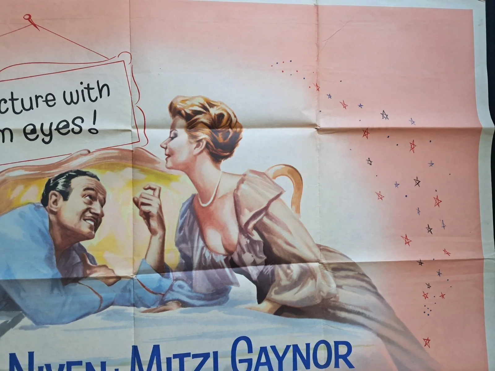 HAPPY ANNIVERSARY 1959 ORIGINAL UK QUAD CINEMA POSTER DAVID NIVEN VNC 40 x 30", изображение 3