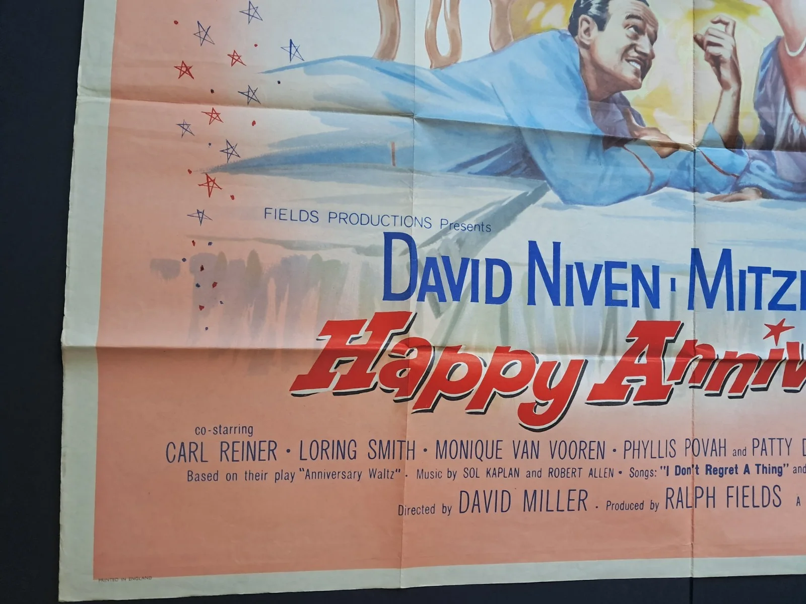 HAPPY ANNIVERSARY 1959 ORIGINAL UK QUAD CINEMA POSTER DAVID NIVEN VNC 40 x 30", изображение 4