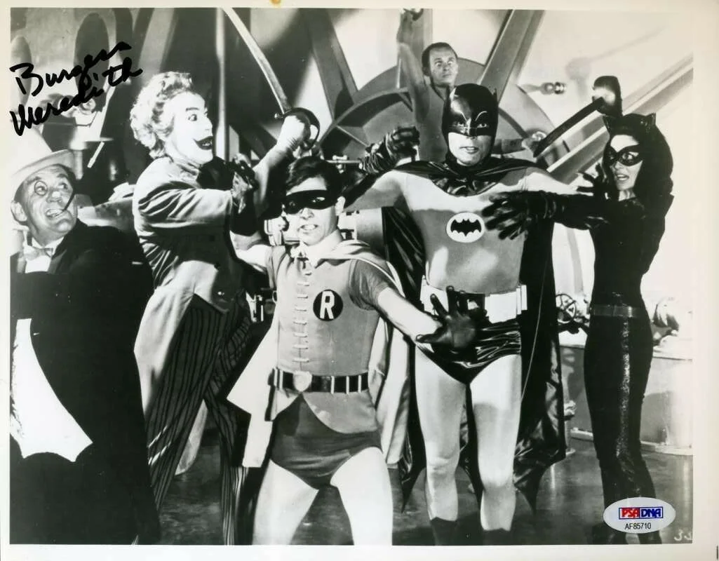 BURGESS MEREDITH — Burgess Meredith Psa Dna Certed Autograph 8x10 Batman Photo Hand Signed