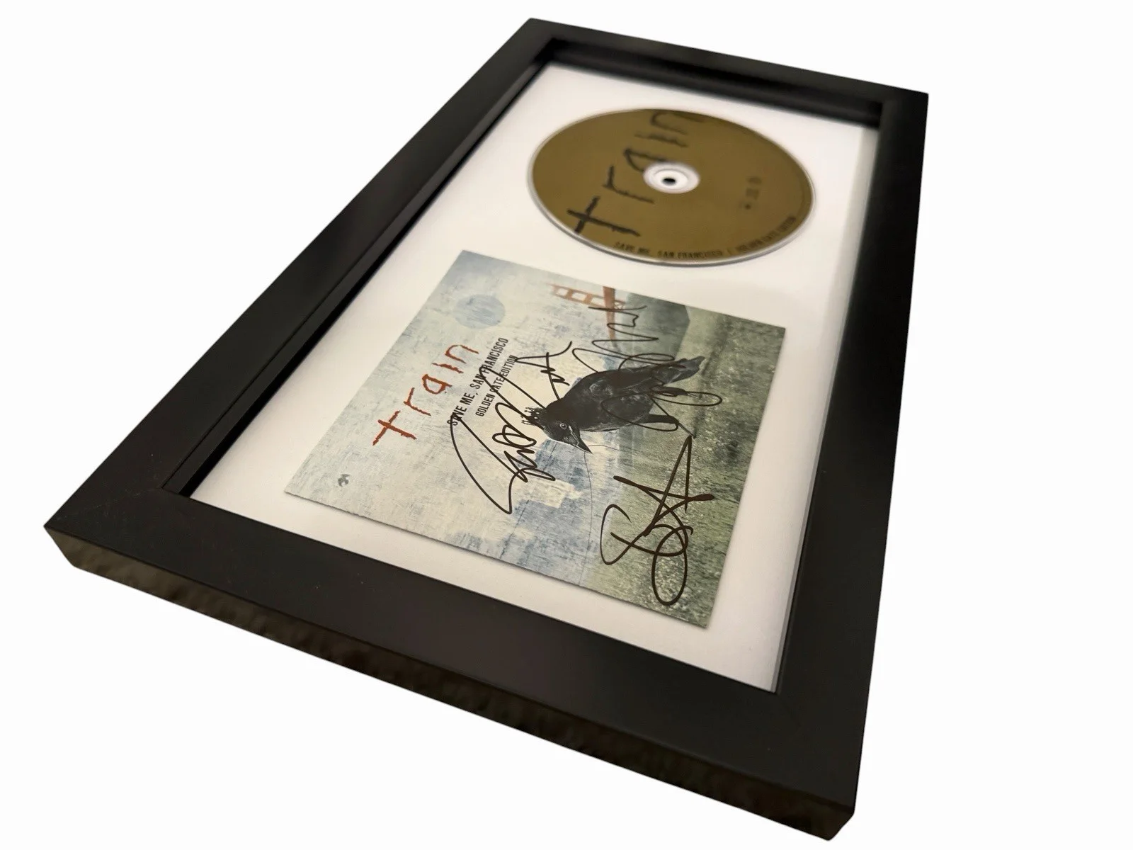 TRAIN SIGNED AUTOGRAPH x3 SAVE ME SAN FRANCISCO FRAMED MATTED CD PAT MONAHAN +2, image 2