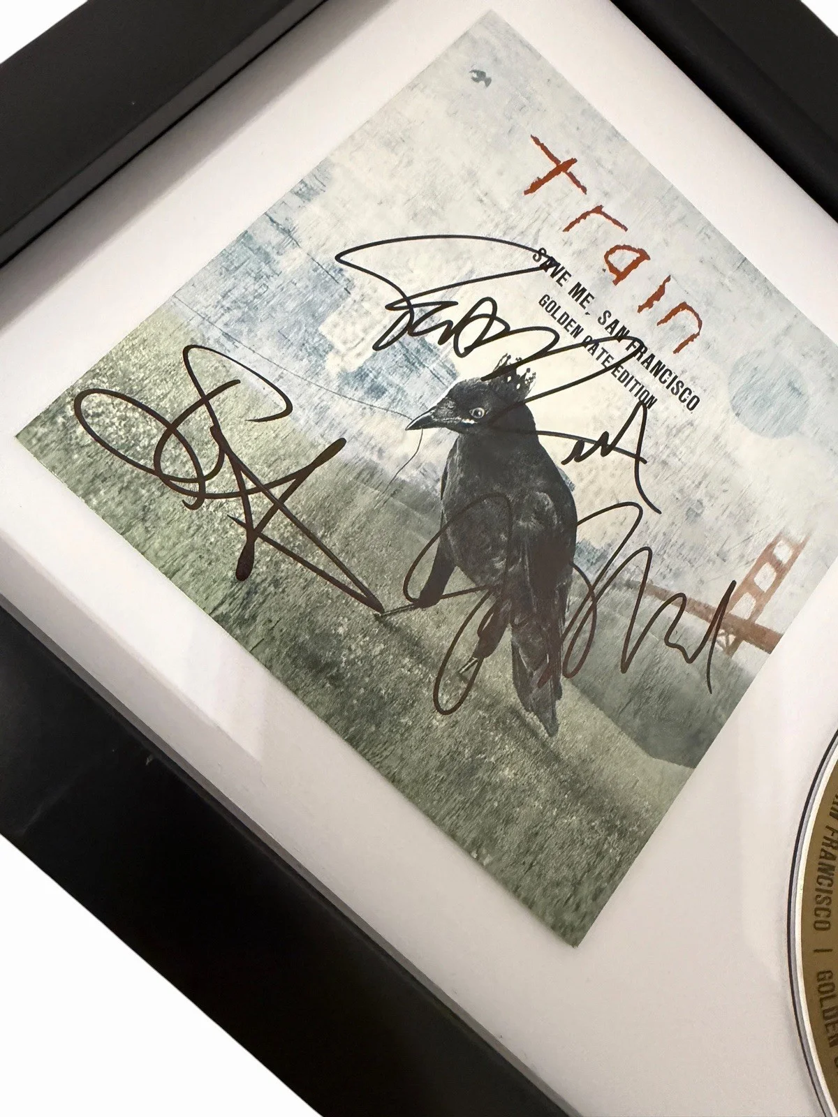 TRAIN SIGNED AUTOGRAPH x3 SAVE ME SAN FRANCISCO FRAMED MATTED CD PAT MONAHAN +2, image 4