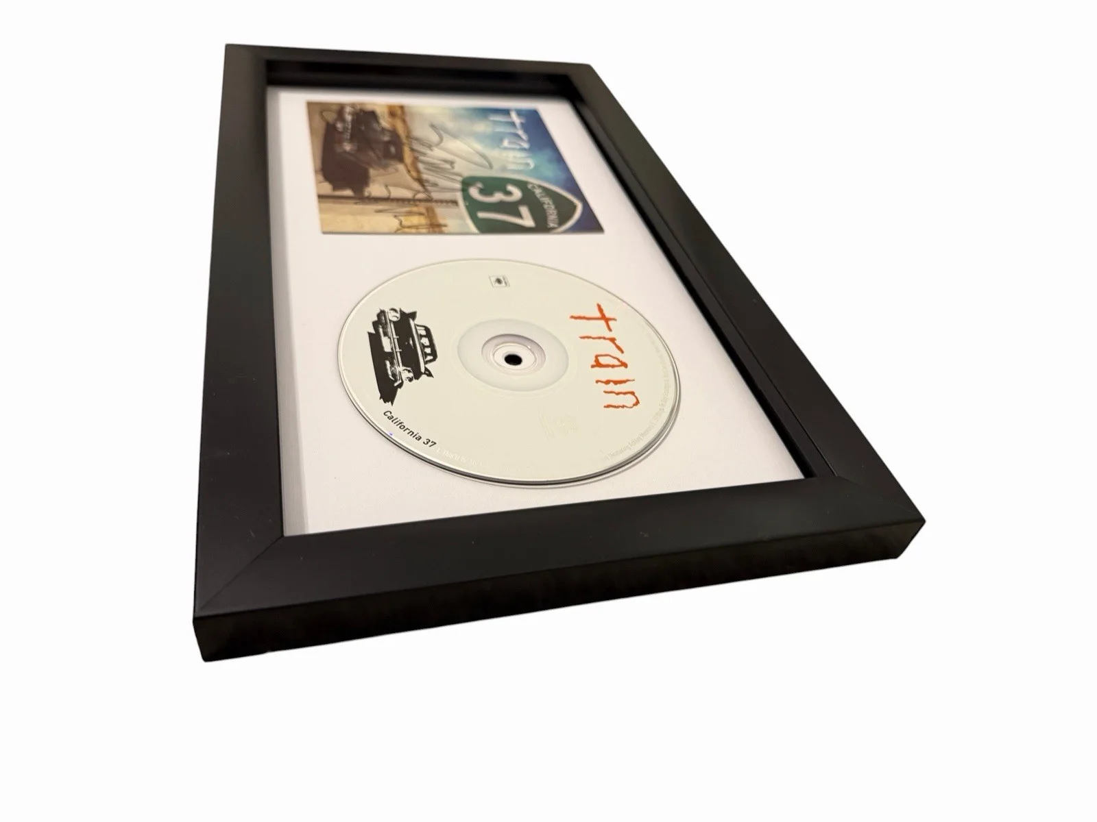 TRAIN BAND SIGNED AUTOGRAPH x3 CALIFORNIA 37 FRAMED & MATTED CD PAT MONAHAN +2, изображение 3