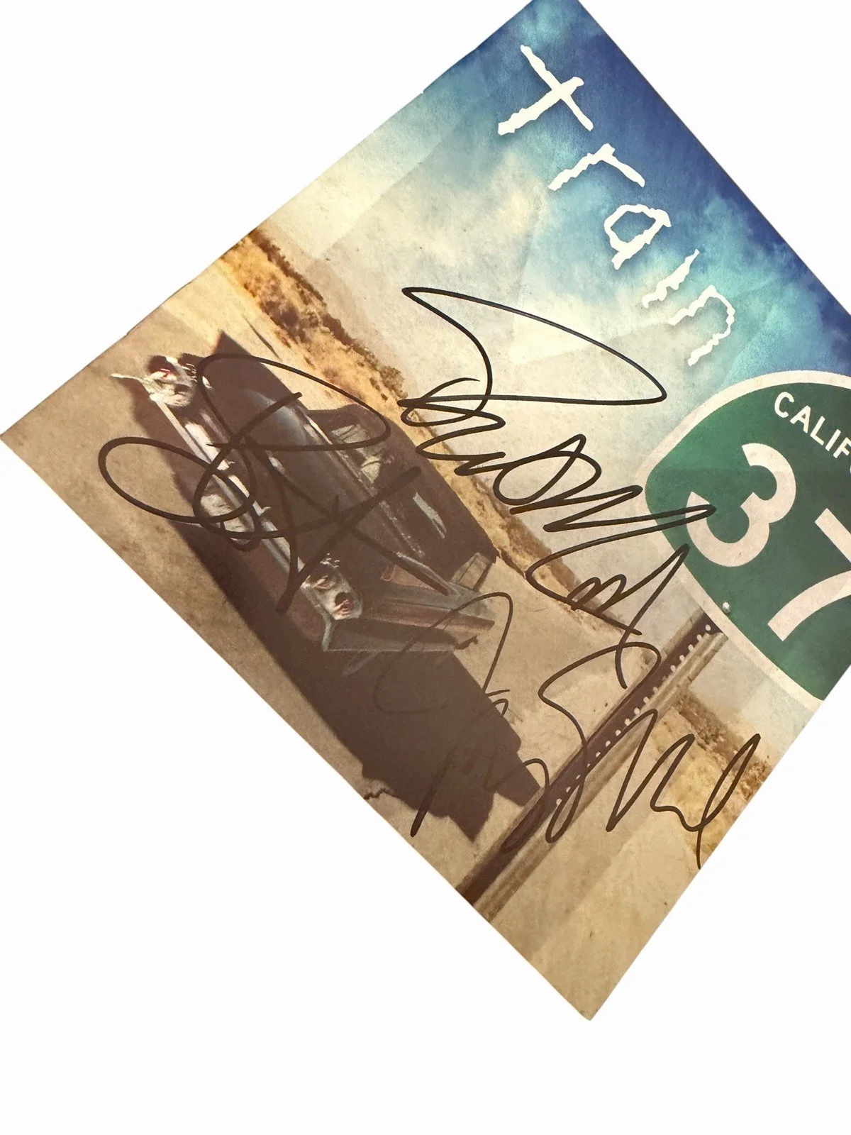 TRAIN BAND SIGNED AUTOGRAPH x3 CALIFORNIA 37 FRAMED & MATTED CD PAT MONAHAN +2, изображение 4