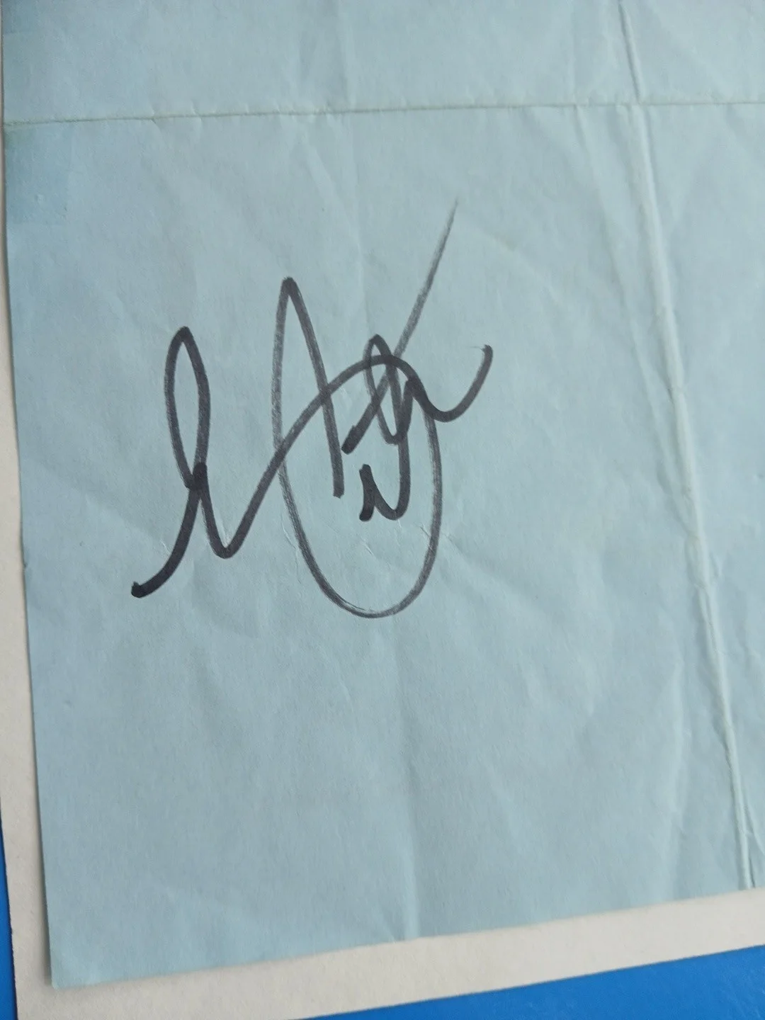 Rare line up! Testament Band Autographs on Blue Paper Signed by 4 Band members, image 5