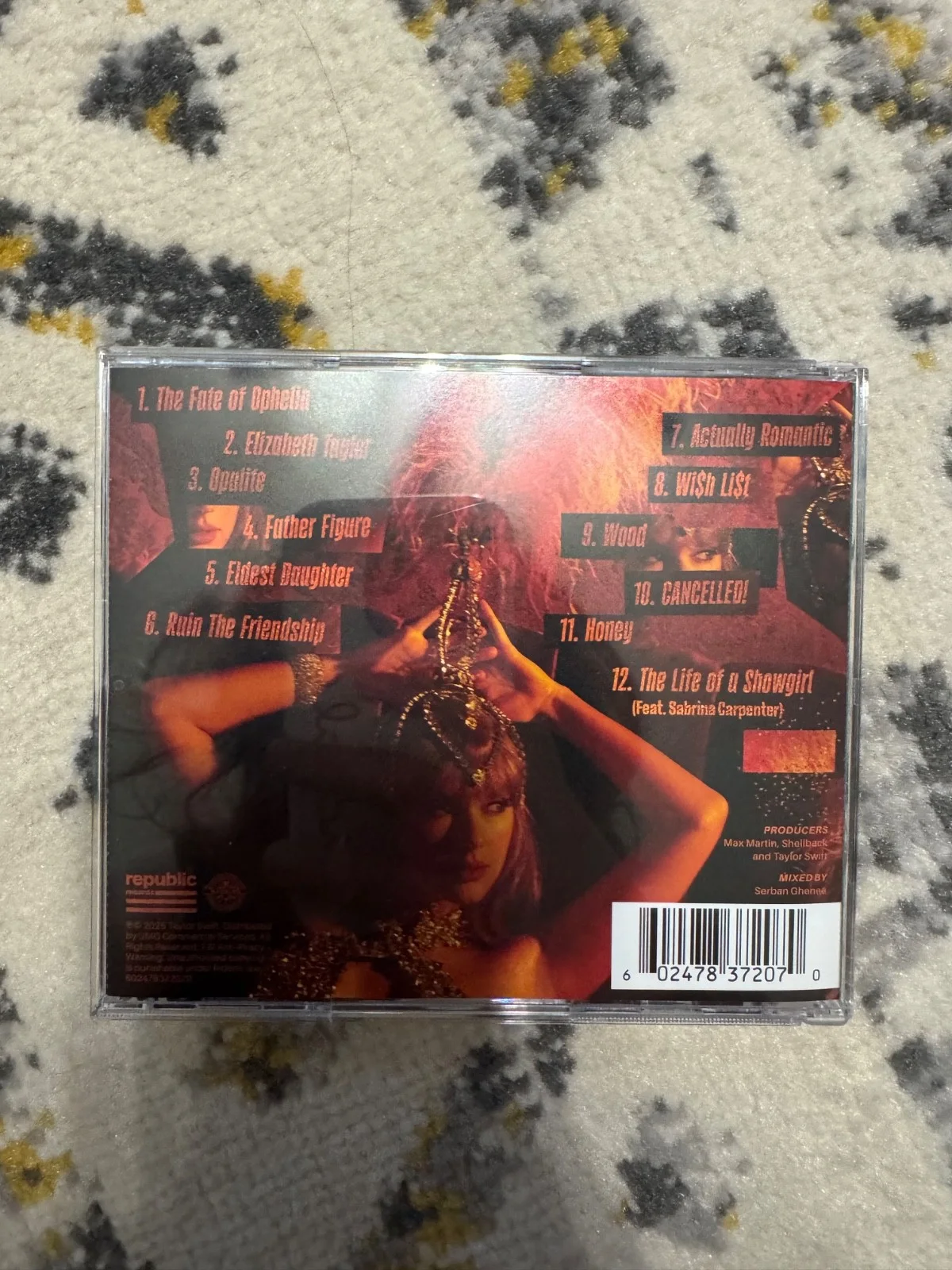 taylor swift signed life of a showgirl cd, изображение 3