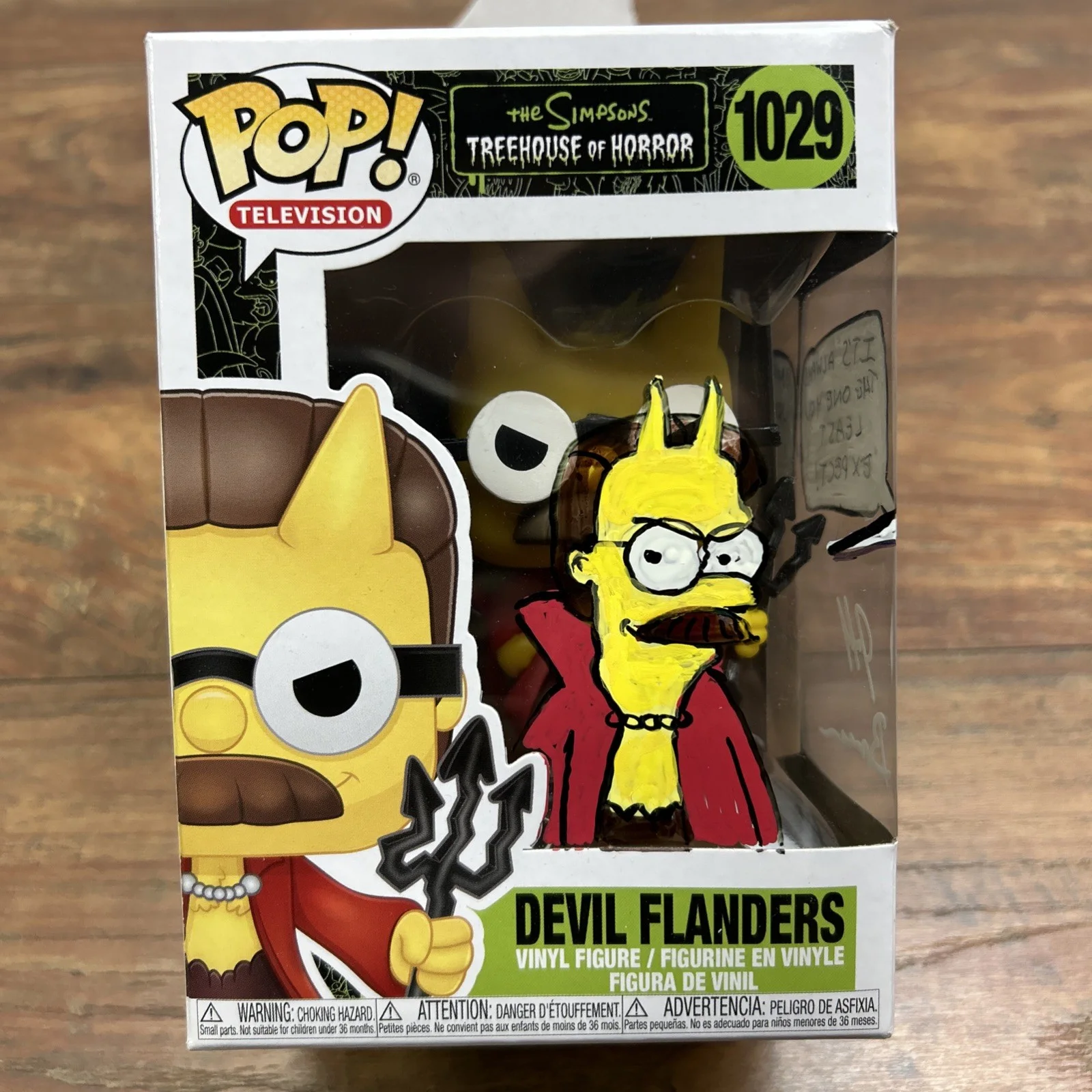 Jeff Brennan — Jeff Brennan Remark Artwork Sketch Signed Funko Pop 1029 Devil Flanders Simpsons, image 2
