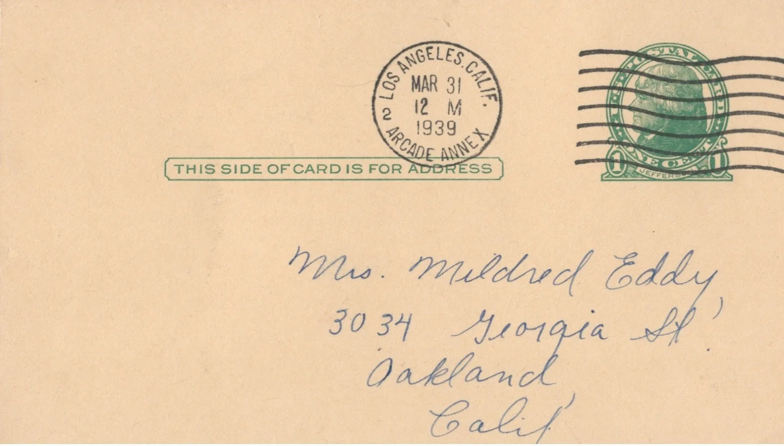 Vivian Austin — Vivian Austin. Miss Hollywood in 1939. Thank you note signed Vivian Coe. COA, изображение 2