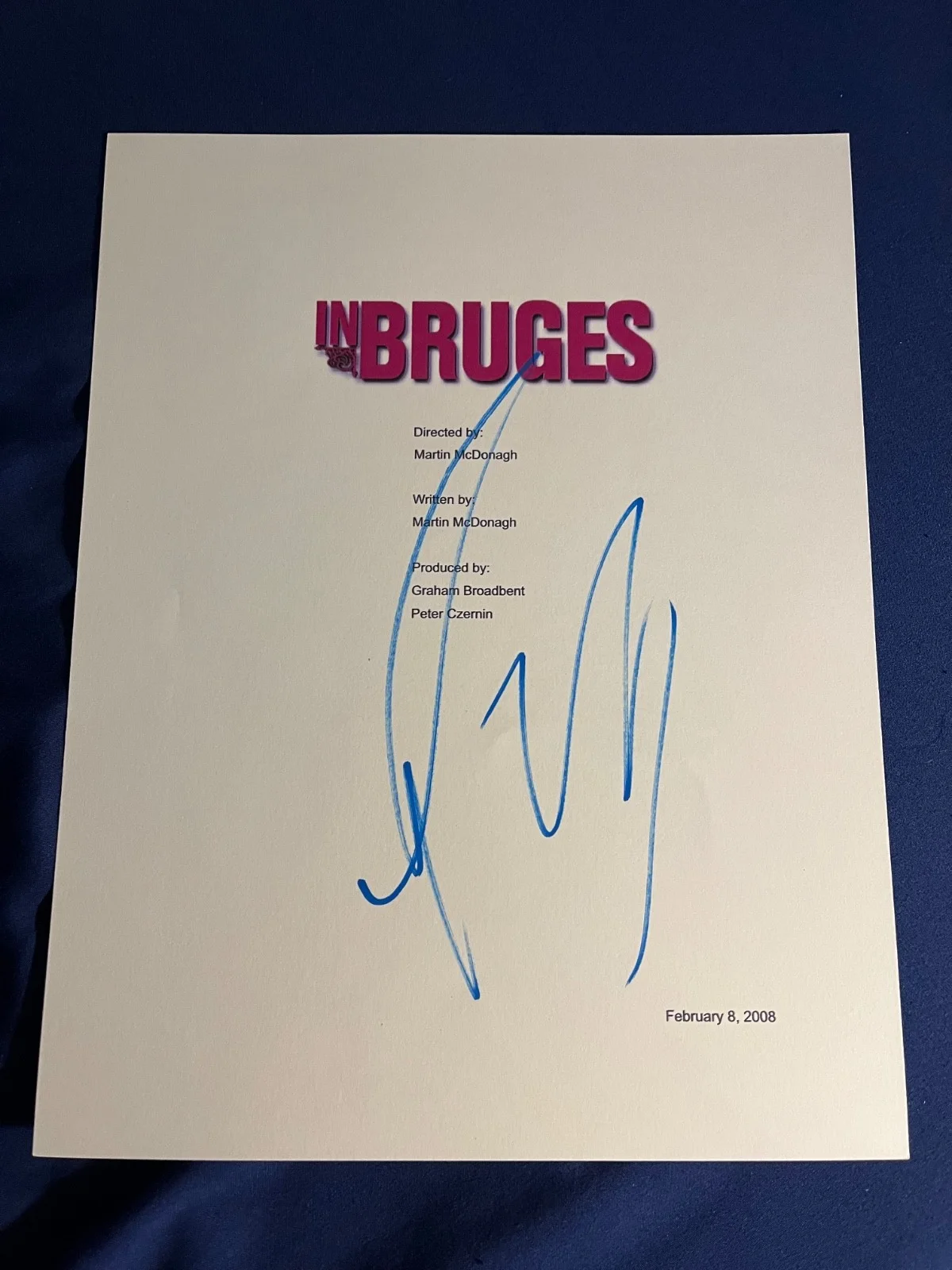 Colin Farrell — Colin Farrell Signed Autographed In Bruges Movie Script Cover 1