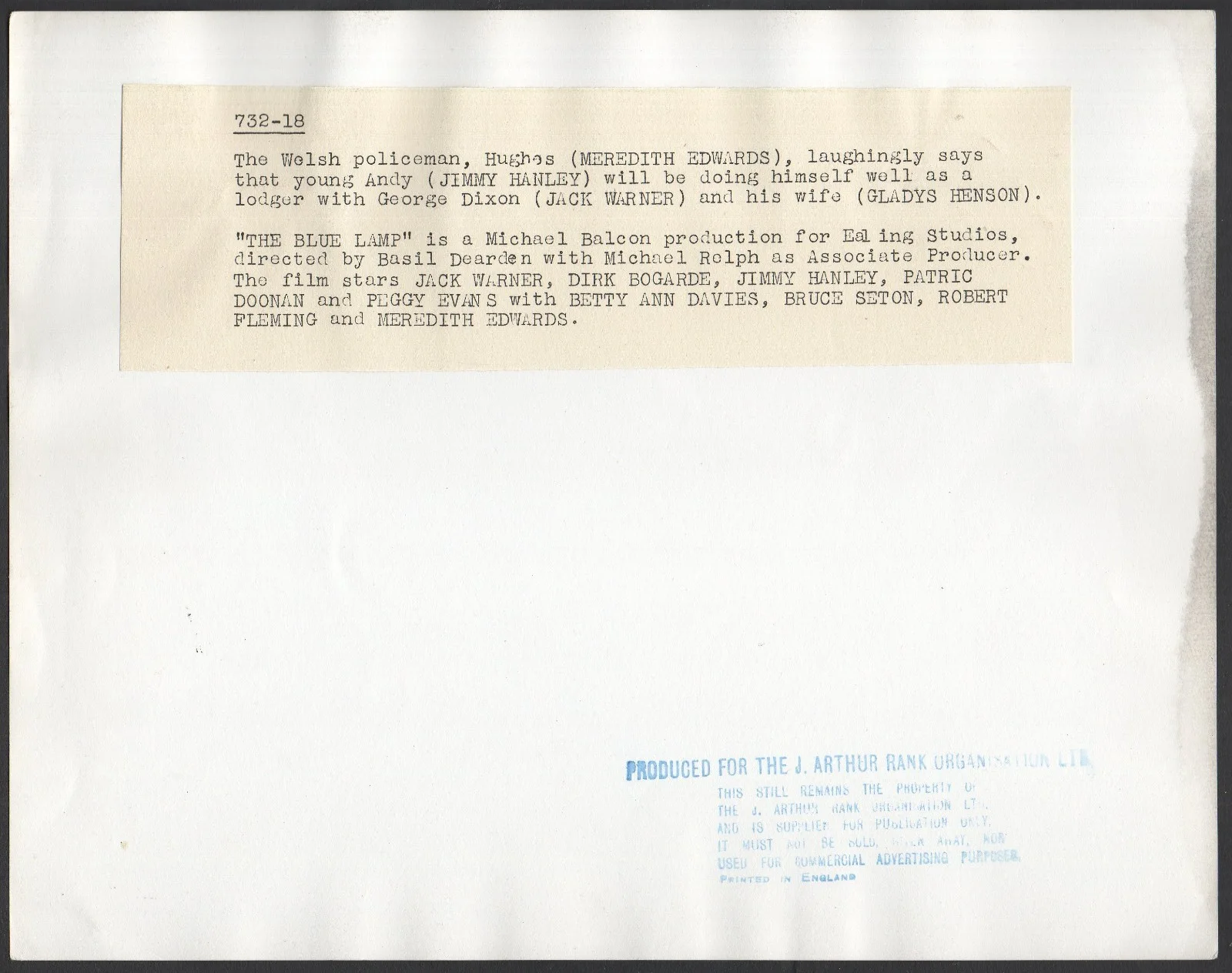 BLUE LAMP 1949 Jack Warner, Gladys Henson EALING STUDIOS 10x8 STILL #18, image 2