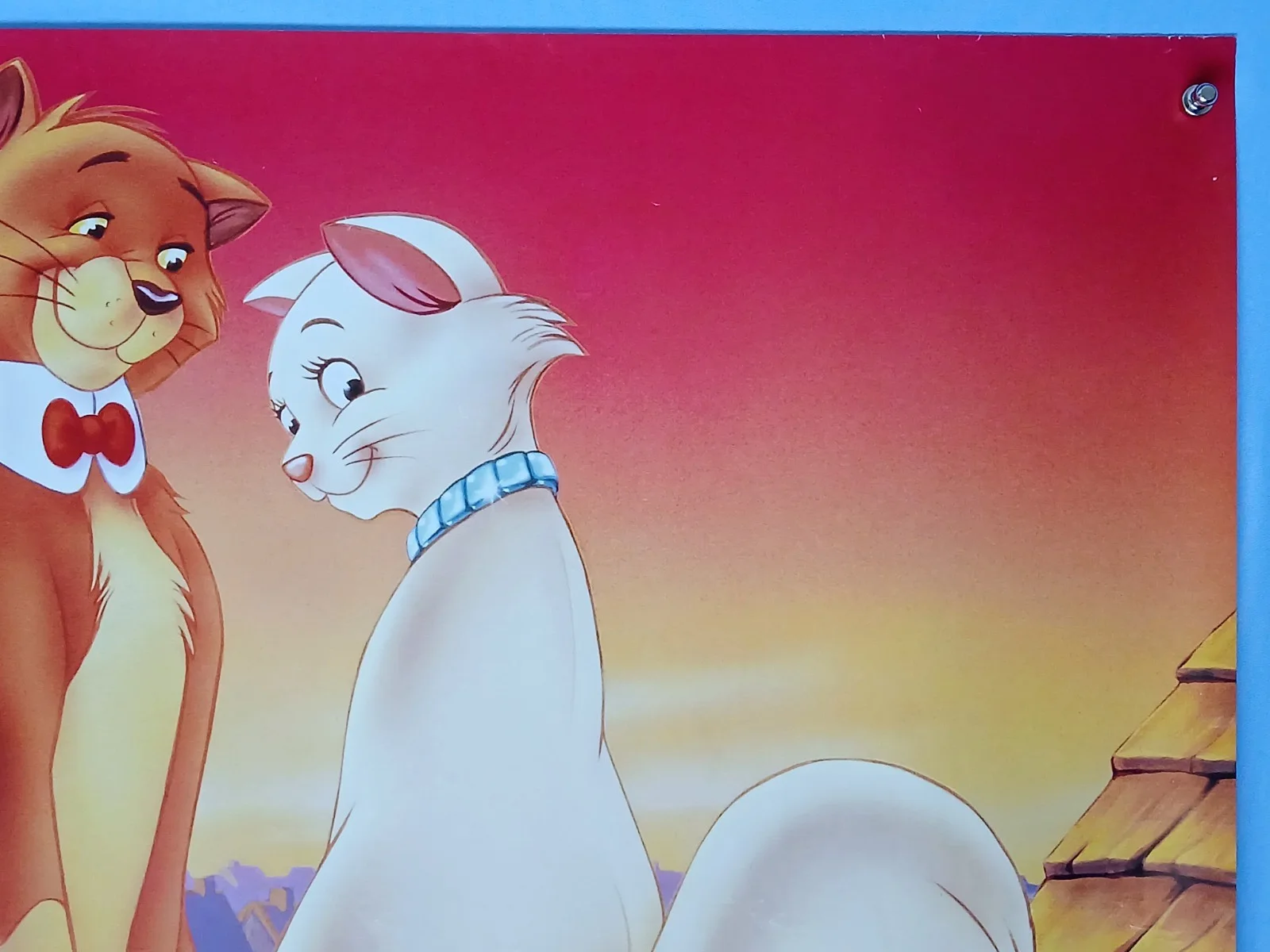 THE ARISTOCATS (1970) rare original Easter 1994 re-release ds rolled quad poster, image 3