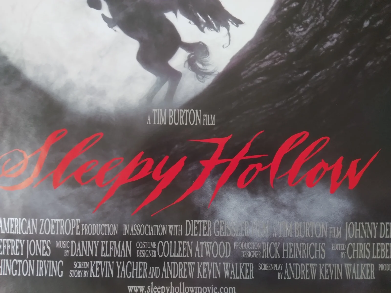 Sleepy Hollow original movie 1999 poster UK quad, изображение 2