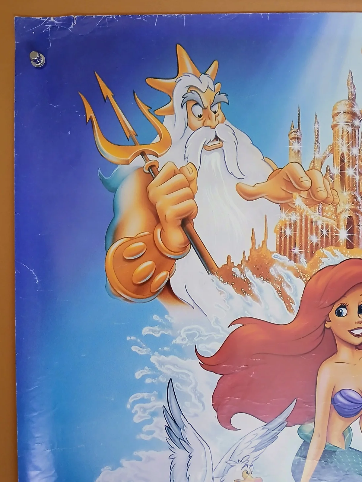 THE LITTLE MERMAID (1989) original 1st release rolled UK quad poster, image 2