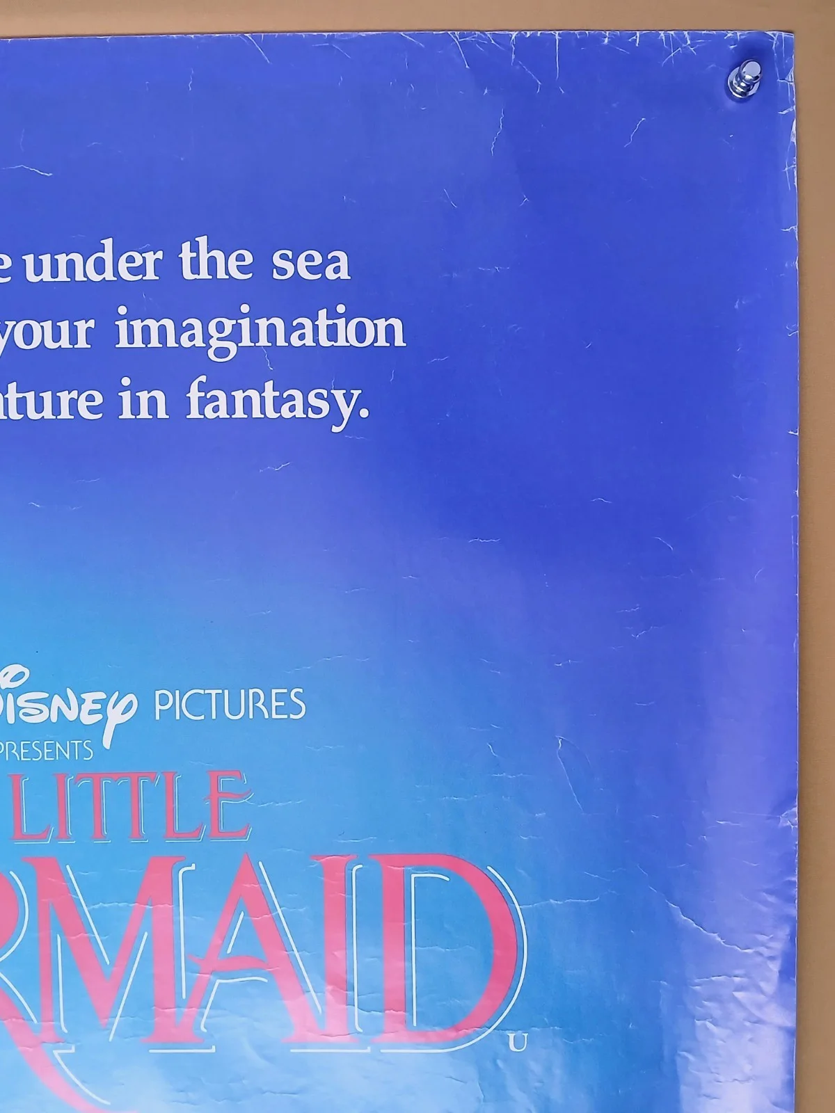 THE LITTLE MERMAID (1989) original 1st release rolled UK quad poster, image 5