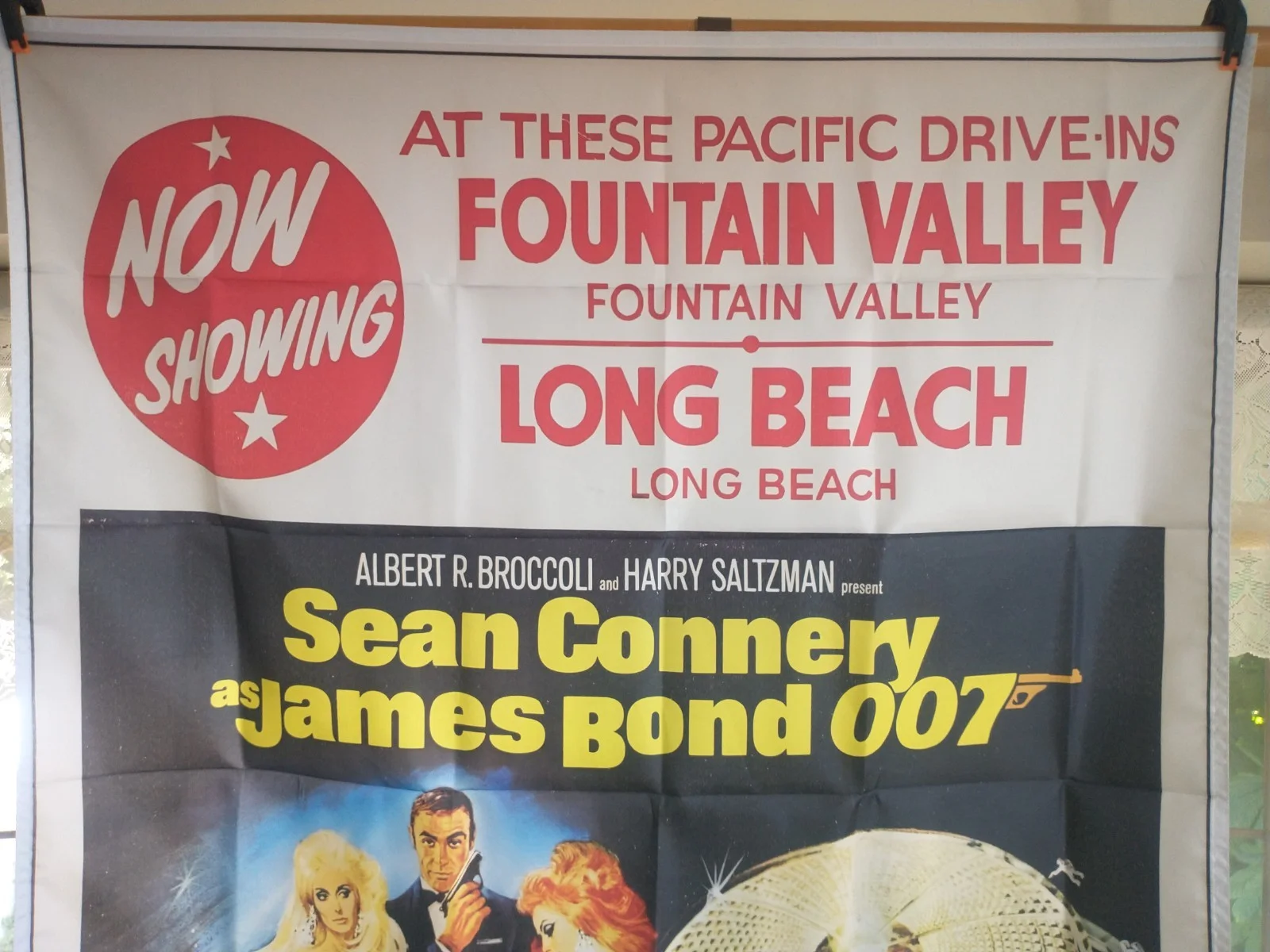 James Bond - Diamonds Are Forever - USA Film Poster Artwork as large Flag, image 2