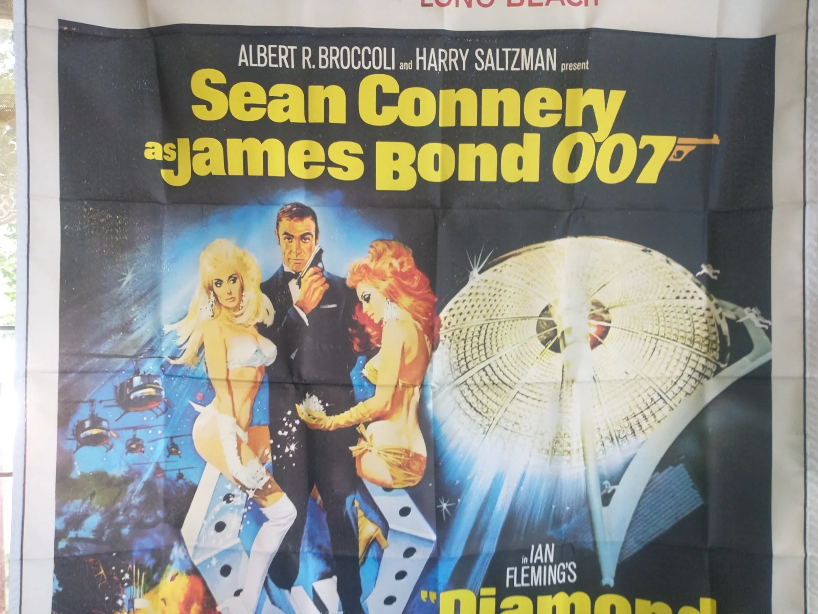 James Bond - Diamonds Are Forever - USA Film Poster Artwork as large Flag, image 3