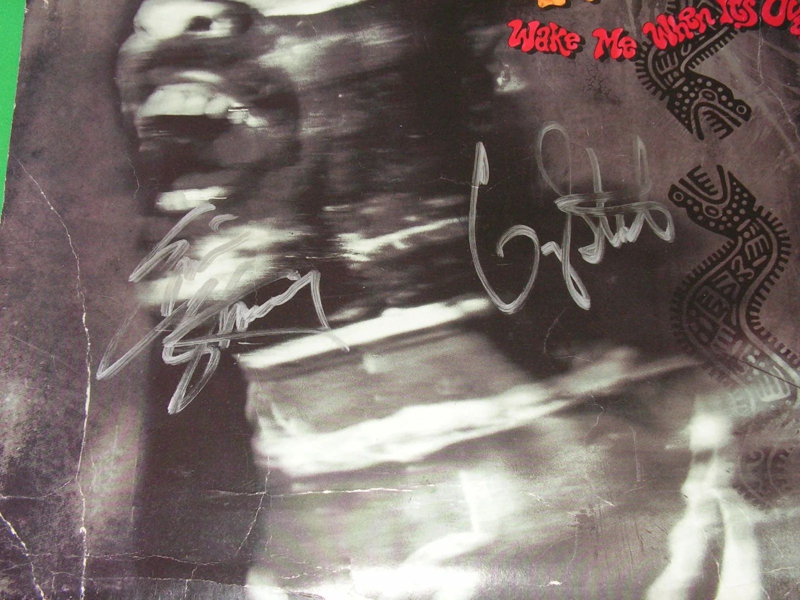 Faster Pussycat Wake Me When Its Over Signed 1/2 Album Cover, image 2