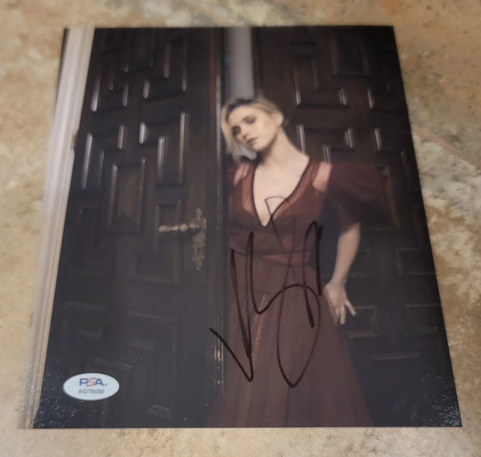 Maria Bakalova — Maria Bakalova signed 8x10 photo autograph PSA DNA photoshoot red dress