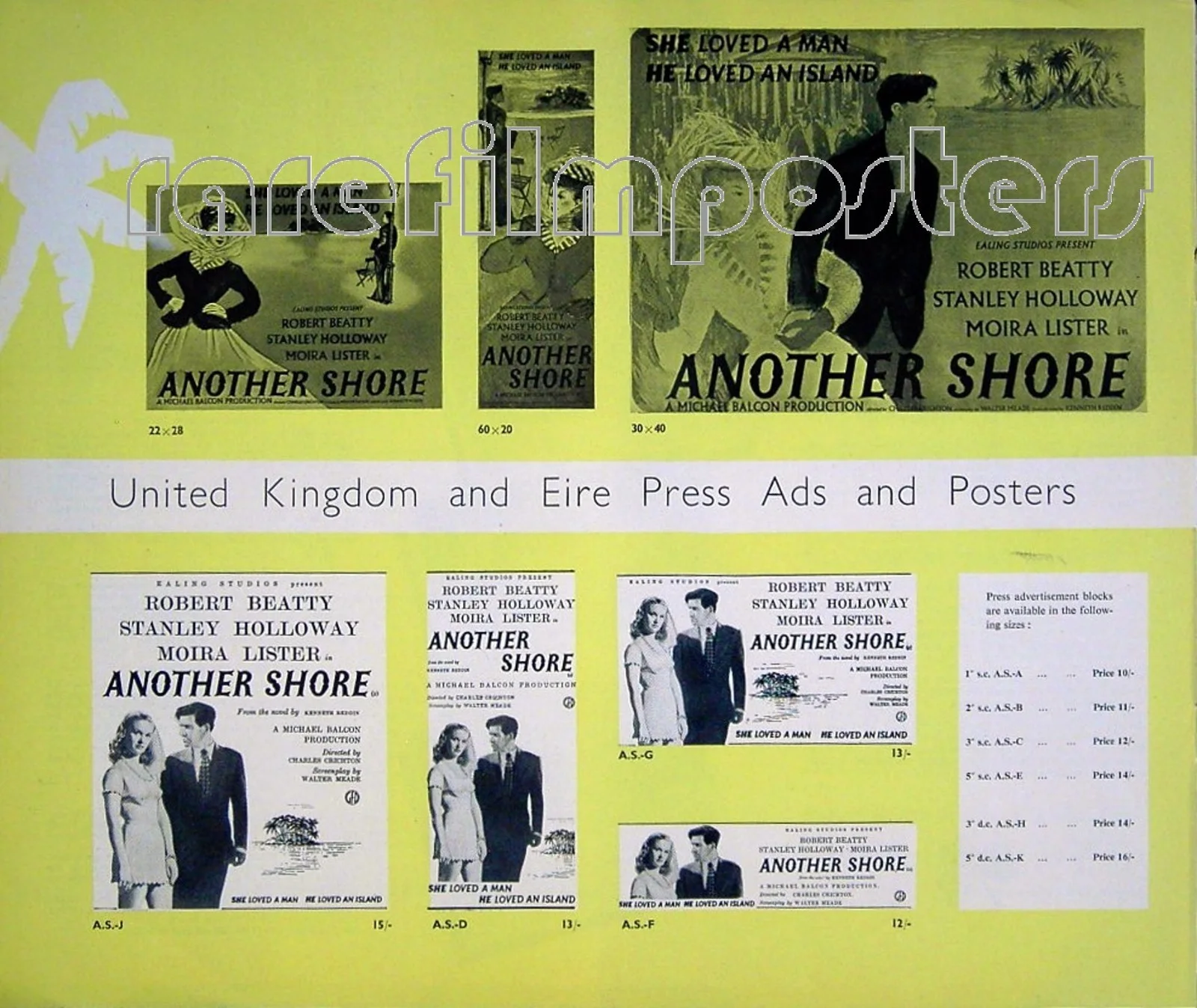 ANOTHER SHORE 1948 Robert Beatty CHARLES MOZLEY UK EALING PRESSBOOK, image 3