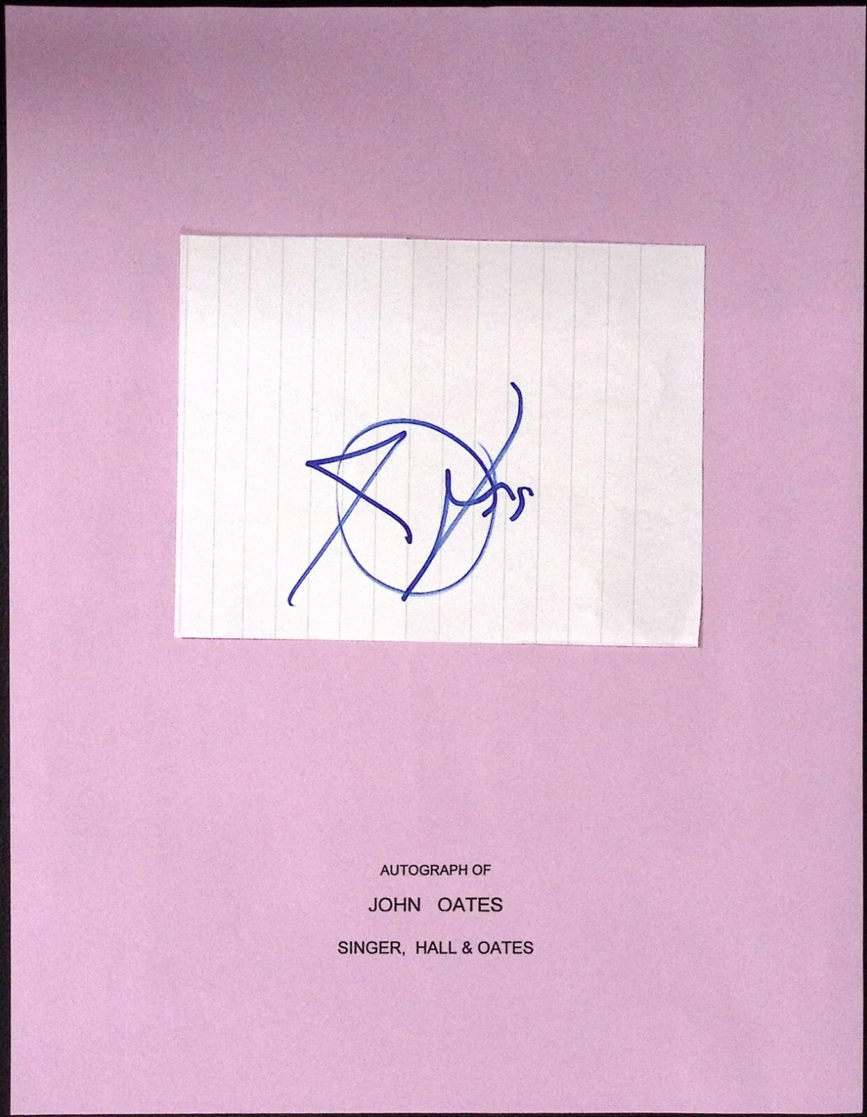 John Oates Autograph Singer musician Hall & Oates Pop Star 4 x 5.25" paper, изображение 2
