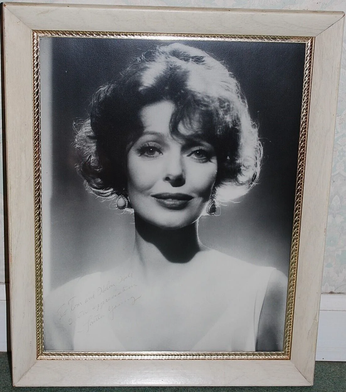 Loretta Young — Vintage LORETTA YOUNG Autograph Inscribed Photograph In Original Frame 16" x 13"