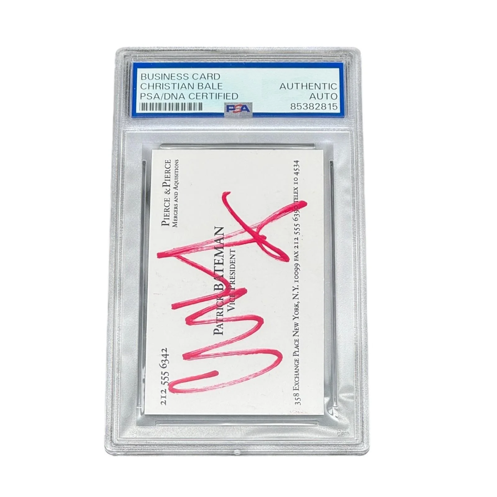 Christian Bale — Christian Bale Signed American Psycho Business Card Autograph PSA/DNA Slabbed!, image 2