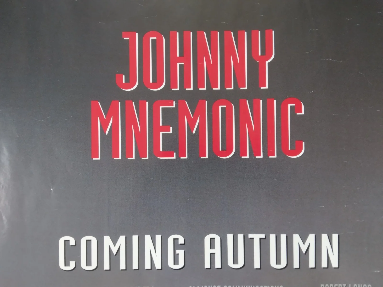 Johnny Mnemonic original movie 1995 poster UK quad, изображение 3