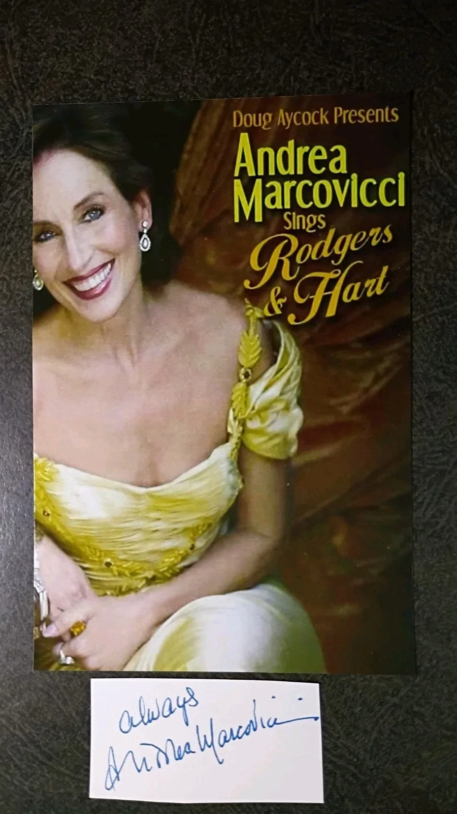 ANDREA MARCOVICCI — ANDREA MARCOVICCI Hand Signed Autograph Cut With Photo = BEAUTIFUL ACTRESS