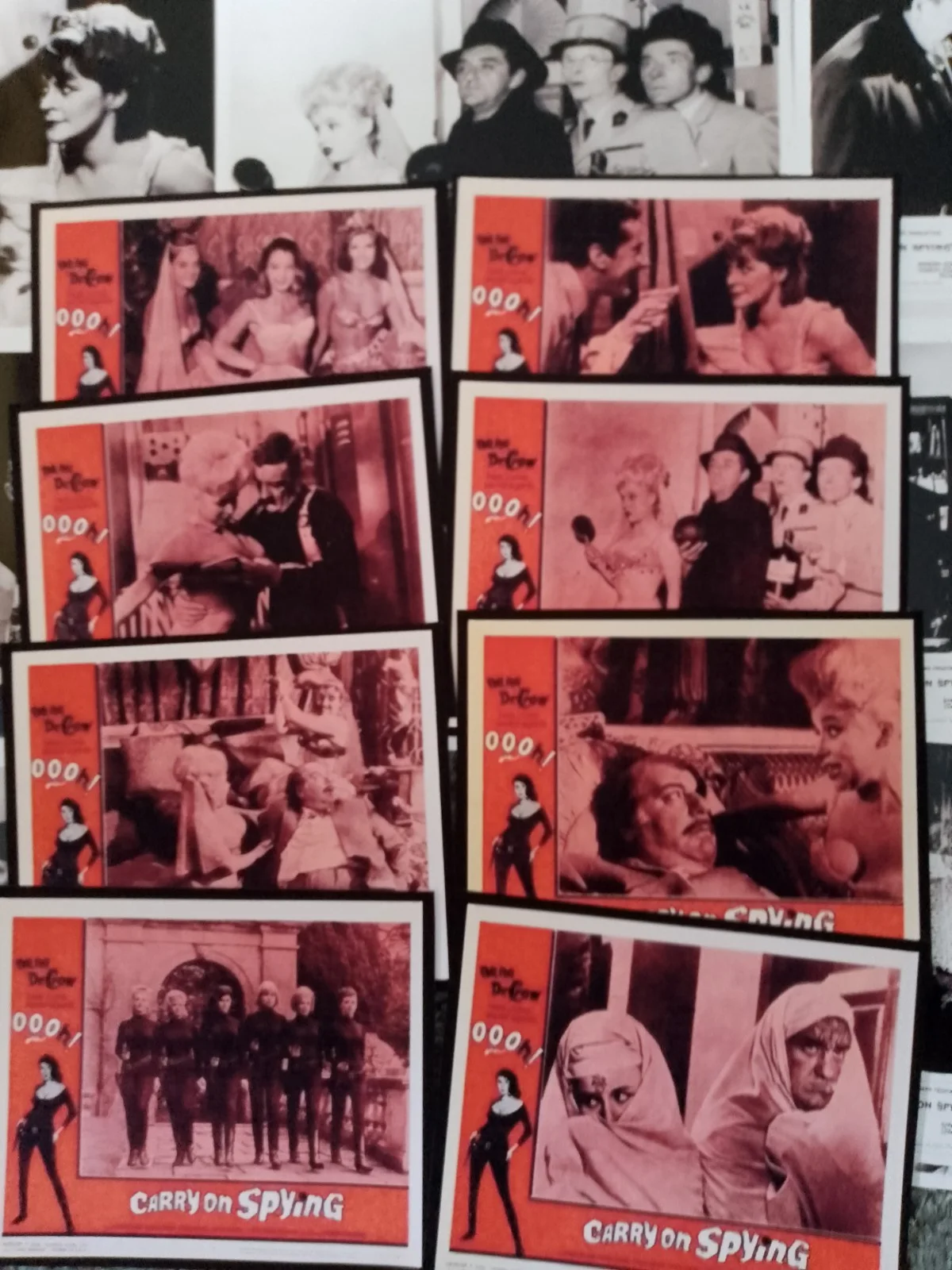 Carry on spying. 8 reproduction lobby cards & 8 glossy 7x5ins B&W prints. New., изображение 2