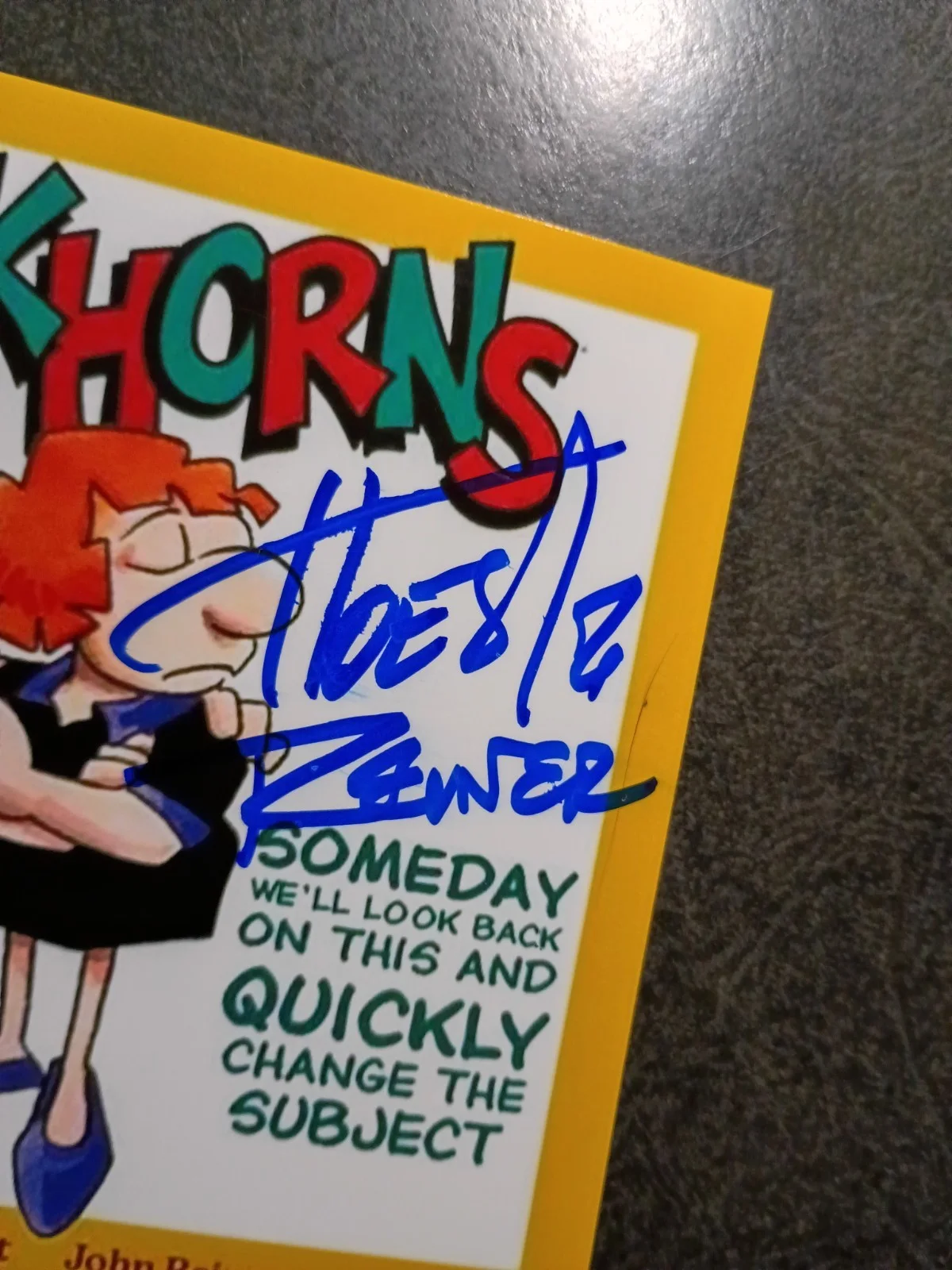 BUNNY HOEST & JOHN REINER 2 Hand Signed Photo S - COMIC STRIP THE LONGHORNS, image 3
