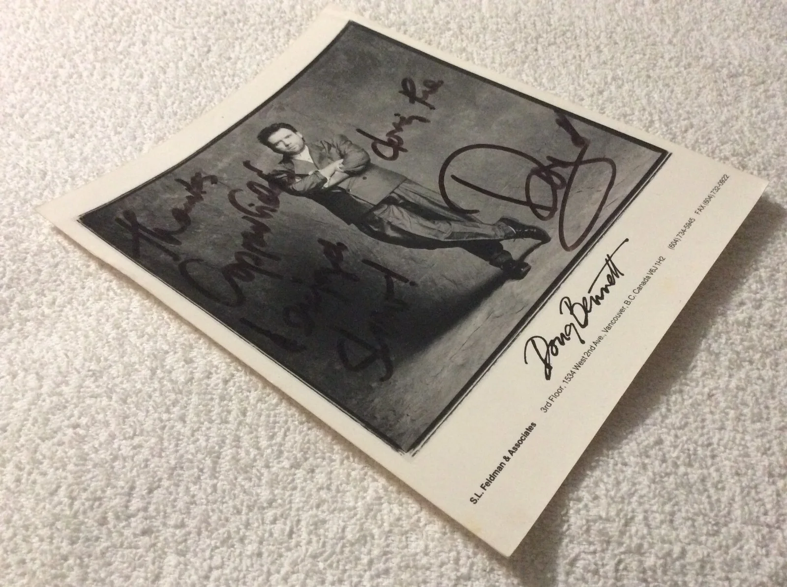 Doug and the Slugs - Autograph photo by the late Doug Bennett lead vocalist, изображение 3