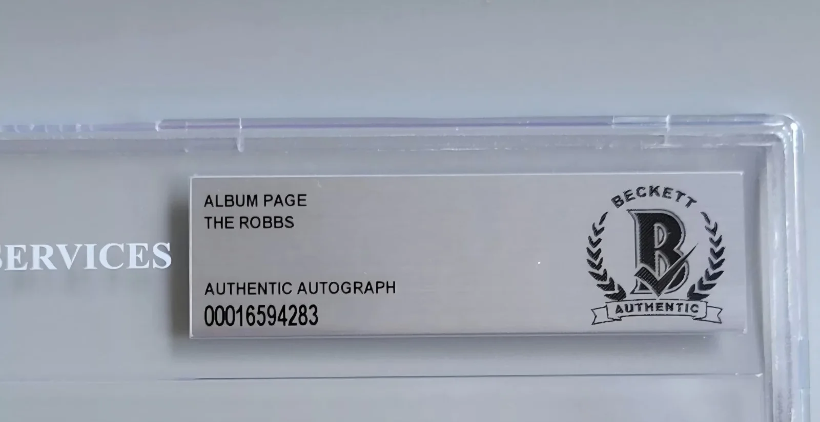 THE ROBBS BAS BECKETT COA SIGNED PHOTO AUTOGRAPHED SLABBED MUSIC BAND SLAB, image 3