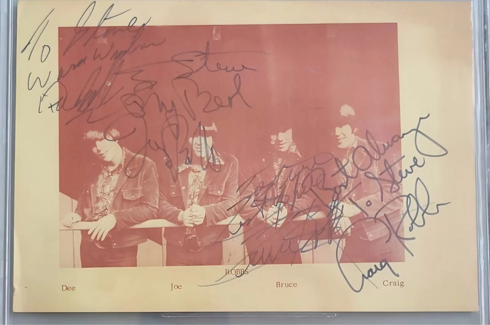 THE ROBBS BAS BECKETT COA SIGNED PHOTO AUTOGRAPHED SLABBED MUSIC BAND SLAB, image 5