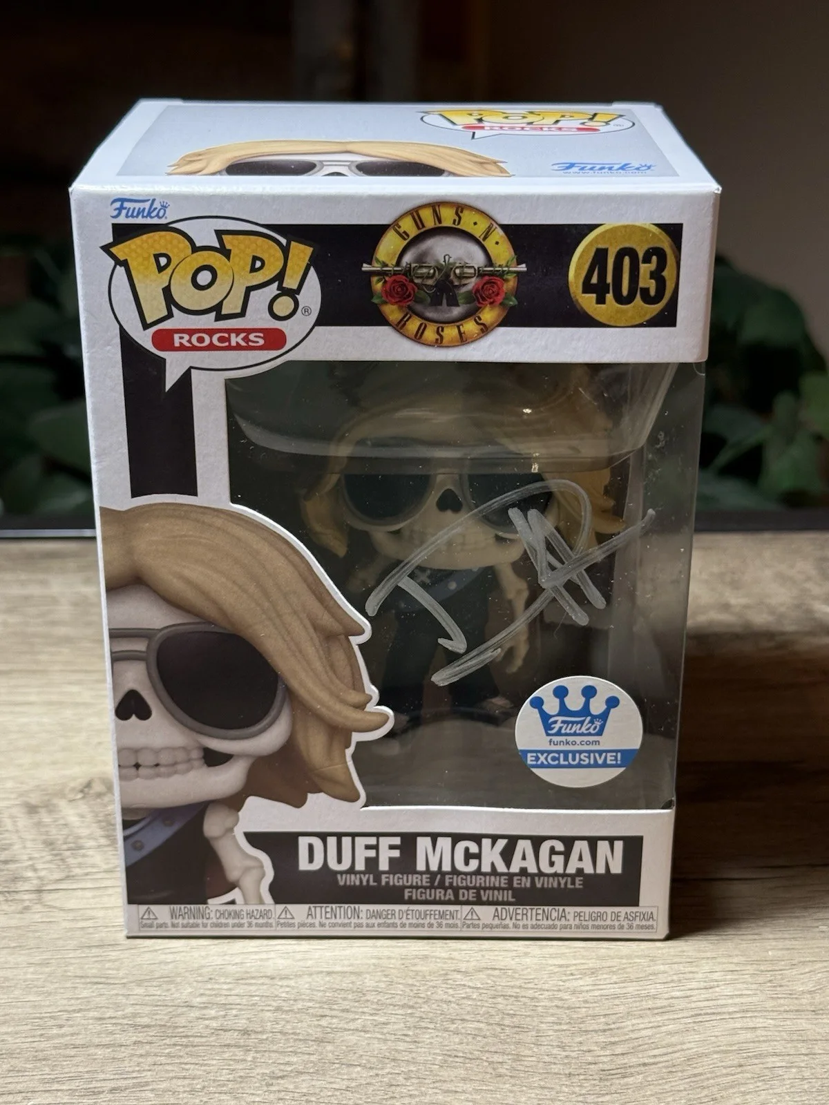 Duff McKagan Signed Guns N' Roses Funko Pop #403 Skeleton Duff, image 5