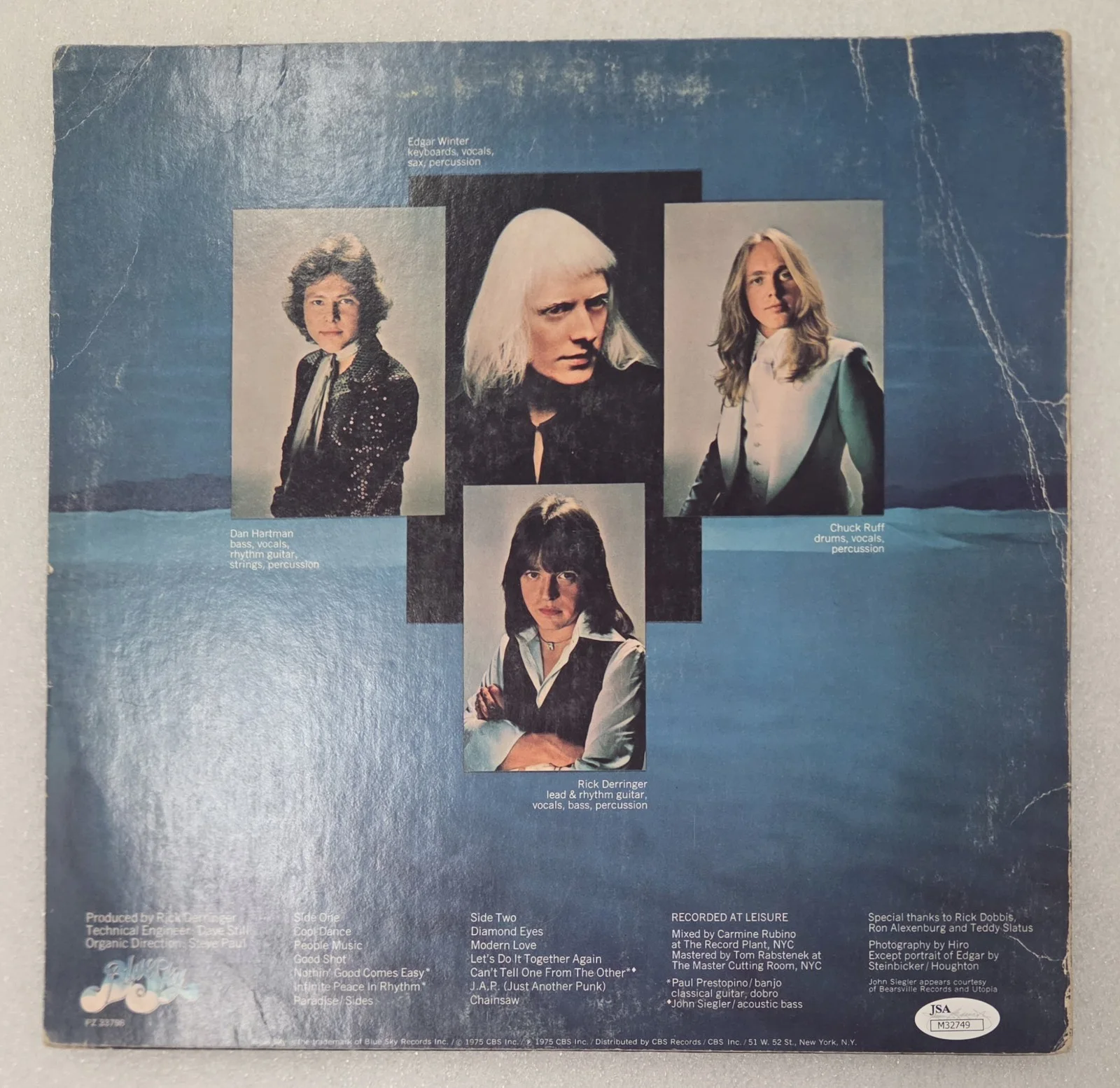 EDGAR WINTER GROUP SIGNED RECORD JSA AUTHENTICATION CERTIFIED COA MUSIC ALBUM, image 3