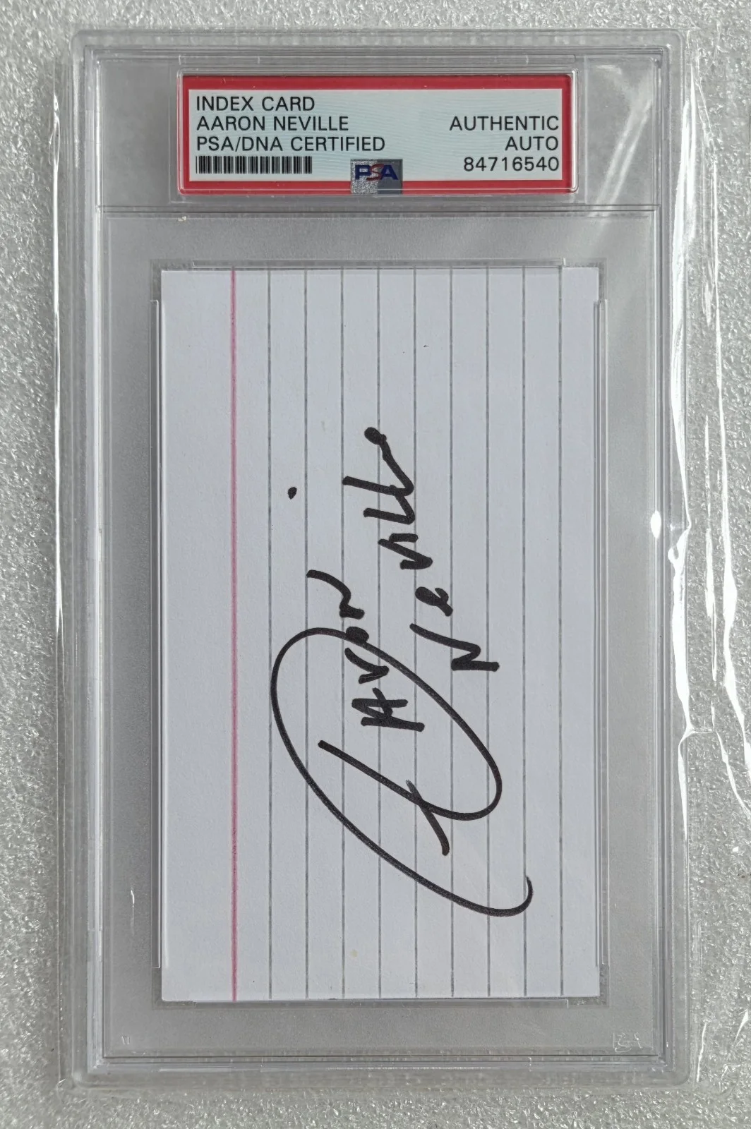 AARON NEVILLE PSA DNA SLABBED INDEX CARD SIGNED AUTOGRAPHED SLAB BROTHERS BAND, изображение 2