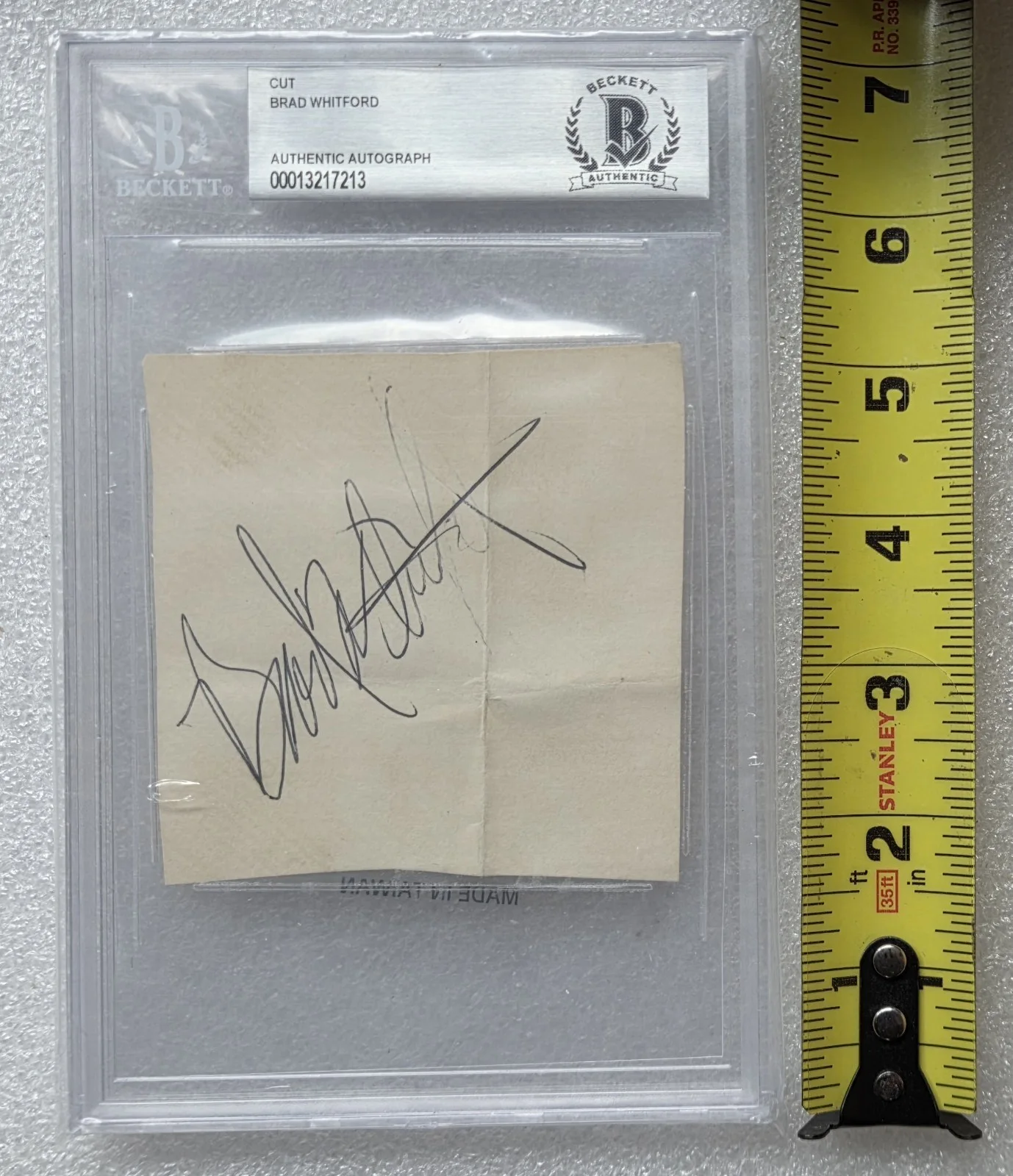 BRAD WHITFORD BAS BECKETT COA SIGNED SLABBED AUTOGRAPHED AEROSMITH BAND RR HOF, изображение 2
