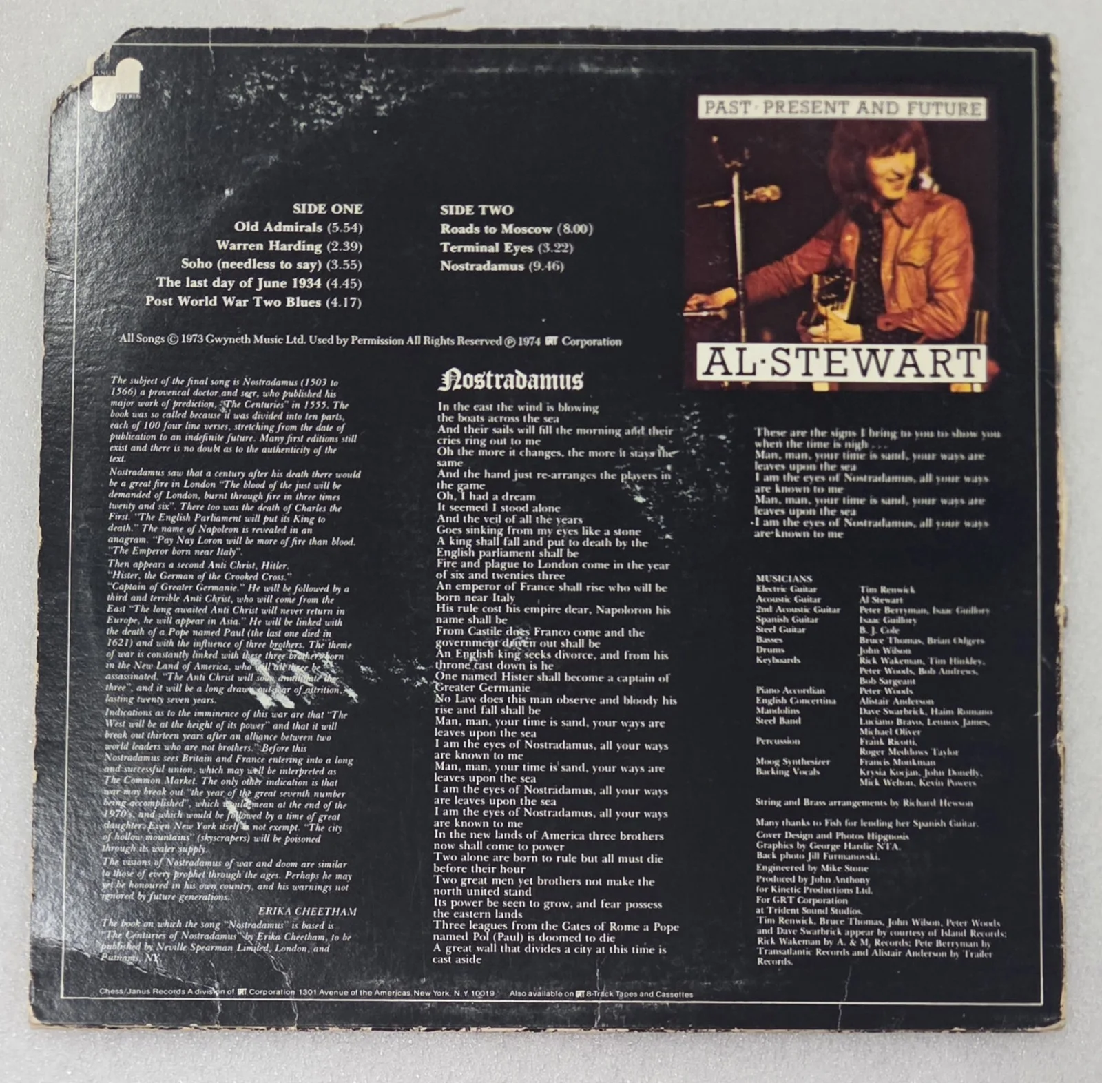 AL STEWART BAS BECKETT COA SIGNED RECORD AUTOGRAPHED PAST PRESNT FUTURE VINYL LP, изображение 4