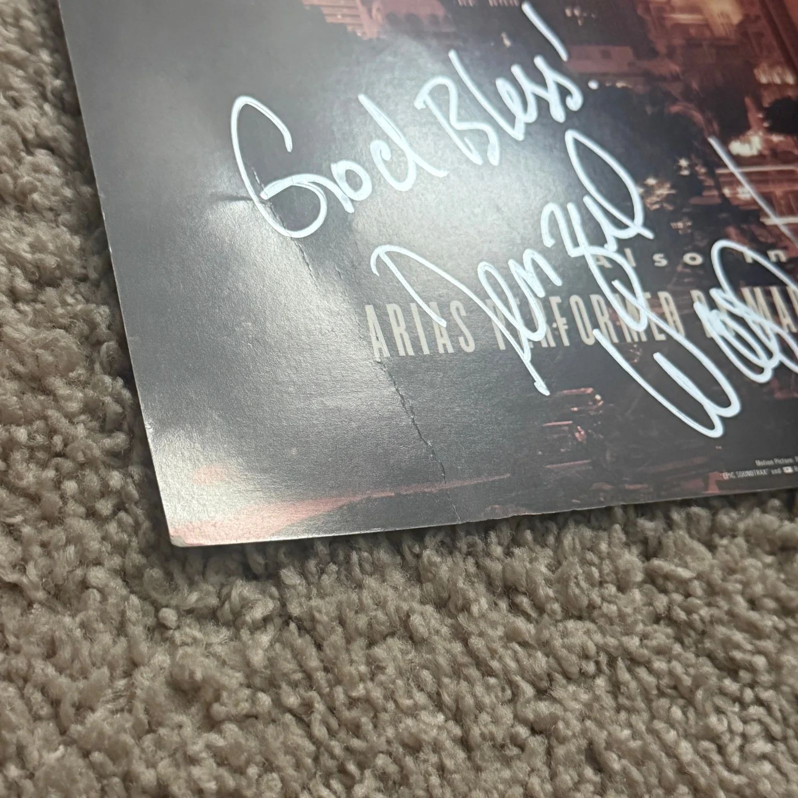Denzel Washington signed Philadelphia Vinyl Insert JSA COA Inscribed Auto Z2599, изображение 3