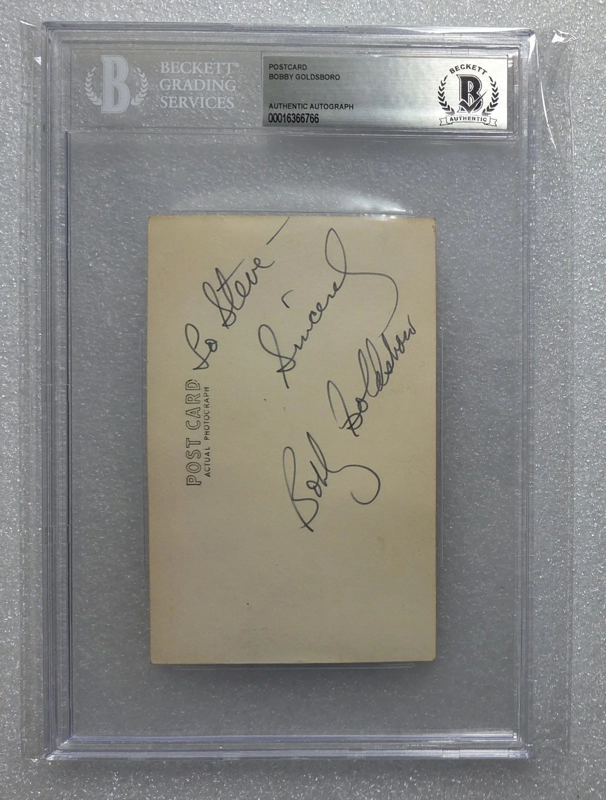 BOBBY GOLDSBORO BAS BECKETT COA SIGNED SLABBED AUTOGRAPHED COUNTRY MUSIC SINGER, image 2