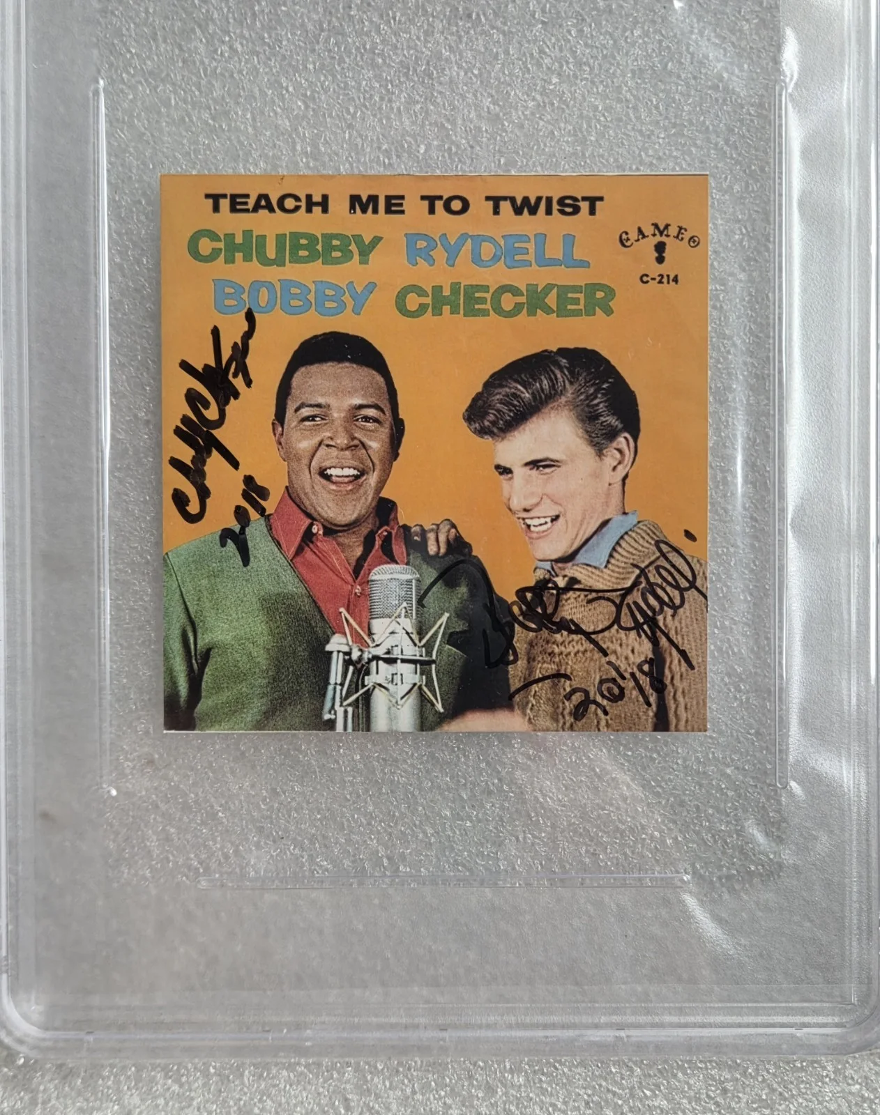 CHUBBY CHECKER BOBBY RYDELL PSA DNA SLABBED PHOTO SIGNED AUTOGRAPHED THE TWIST, изображение 4