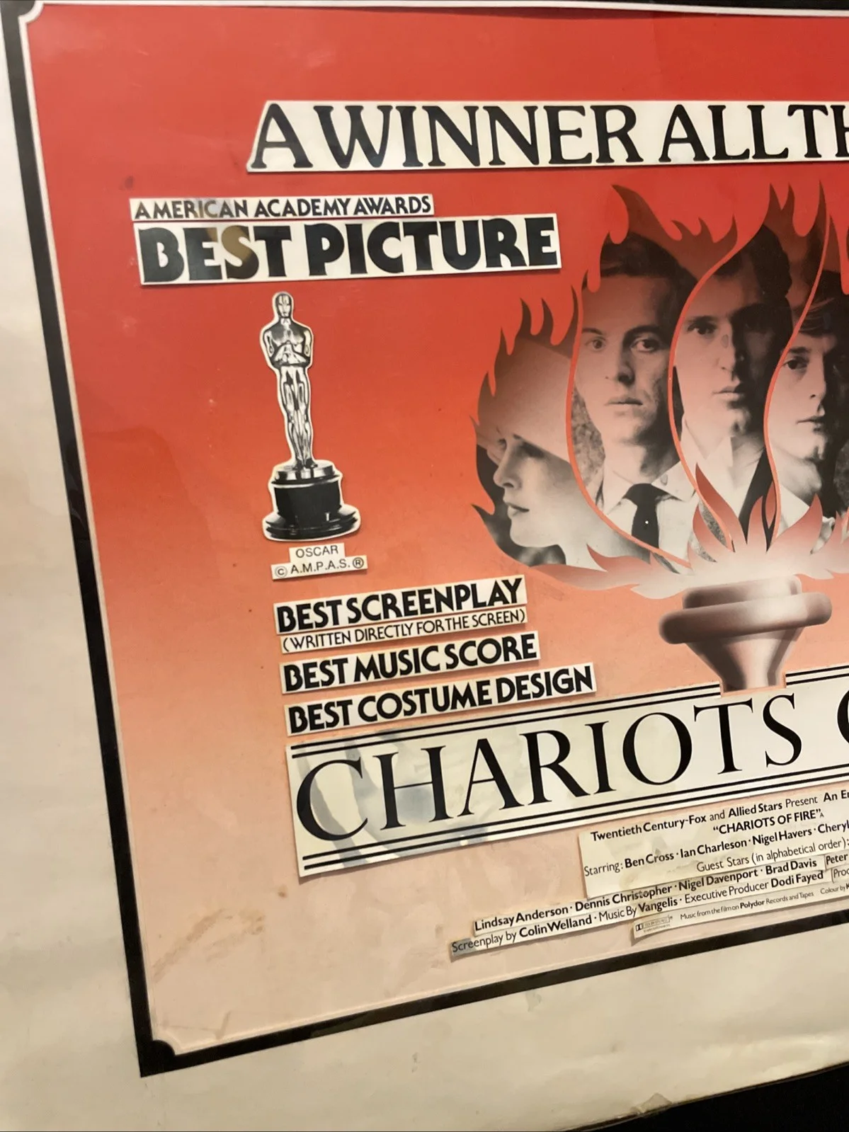 ORIGINAL Chariots Of Fire (1981) Mock-Up Concept Film Poster Artwork Gielgud OLD, изображение 3