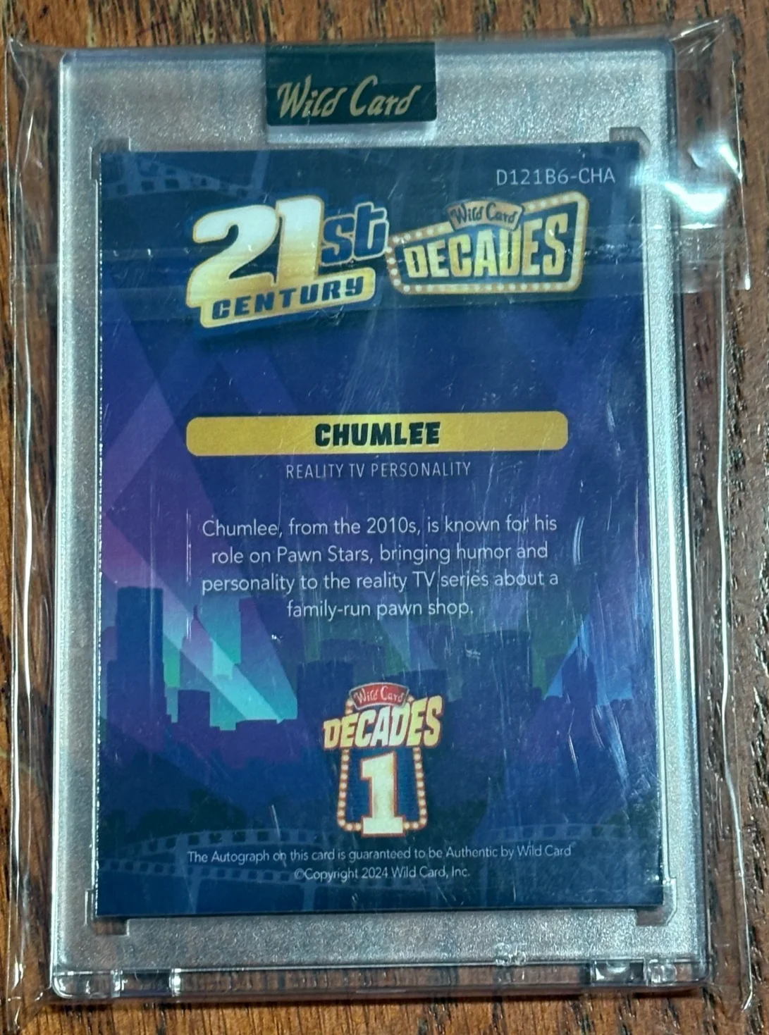 CHUMLEE — 1/1 MADE 2024 WILD CARD 21ST CENTURY DECADES AUTOGRAPH CARD OF CHUMLEE-NOV025, изображение 2