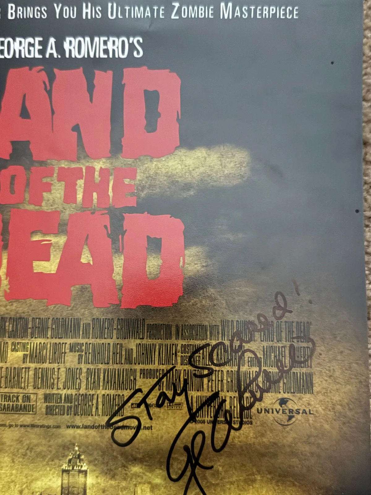George Romero & Eugene Clark signed 10x15 Photo JSA COA Land of the Dead B2327, изображение 3