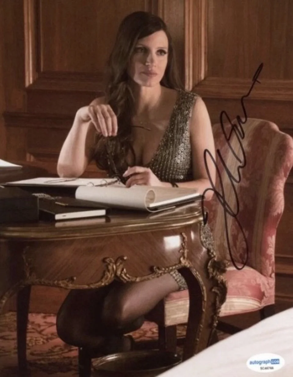 Jessica Chastain — JESSICA CHASTAIN - SIGNED (AUTOGRAPHED) “MOLLY’S GAME” 8X10 PHOTO - COA BY ACOA