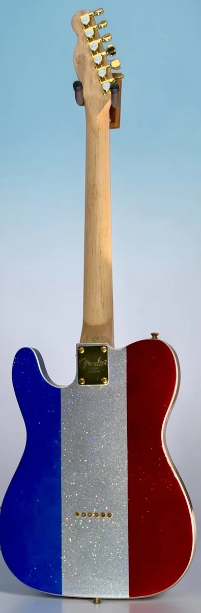 Bruce Springsteen SIGNED Custom Tri-Color Telecaster Style Guitar with Gold Pkg!, image 4