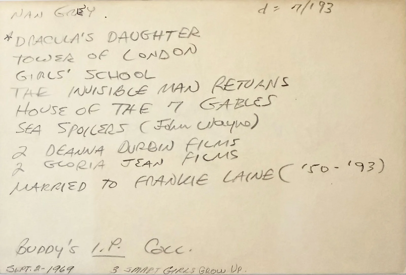 Nan Grey — NAN GREY Signed Autograph 4x6 INDEX CARD The Invisible Man Returns Girl's School, image 4