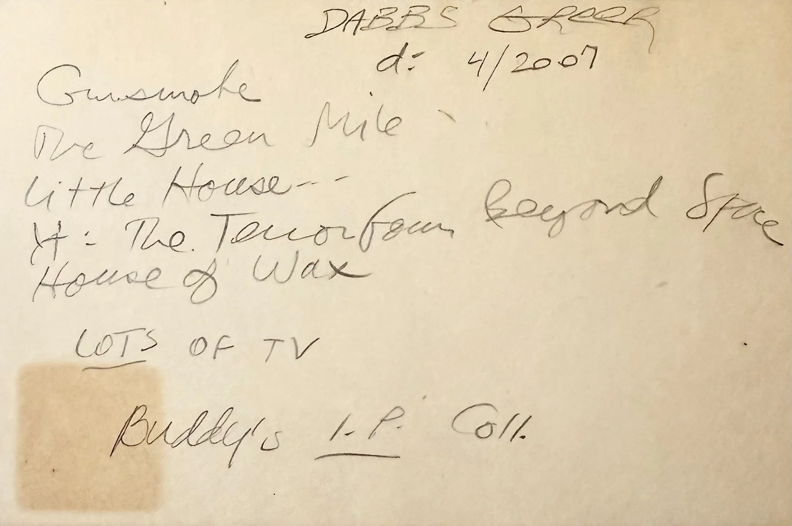 Dabbs Greer — DABBS GREER Autograph Signed 4x6 INDEX CARD House IV House of Wax THE VAMPIRE, изображение 4