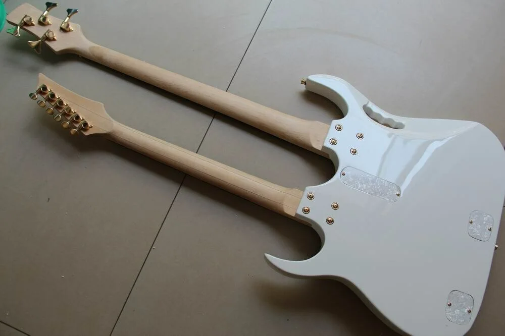 Hot Double Neck Electric Guitar 4 String Electric Bass+6 String Electric Guitar, изображение 4
